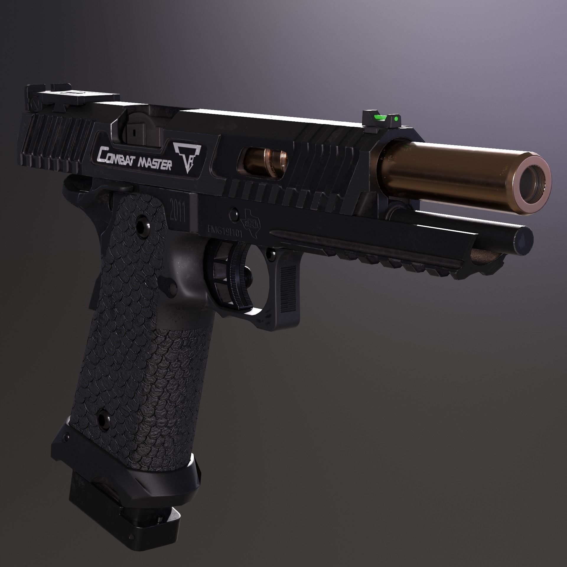 STI 2011 Combat Master Taran Tactical John Wick pistol Low-poly 3D model_7