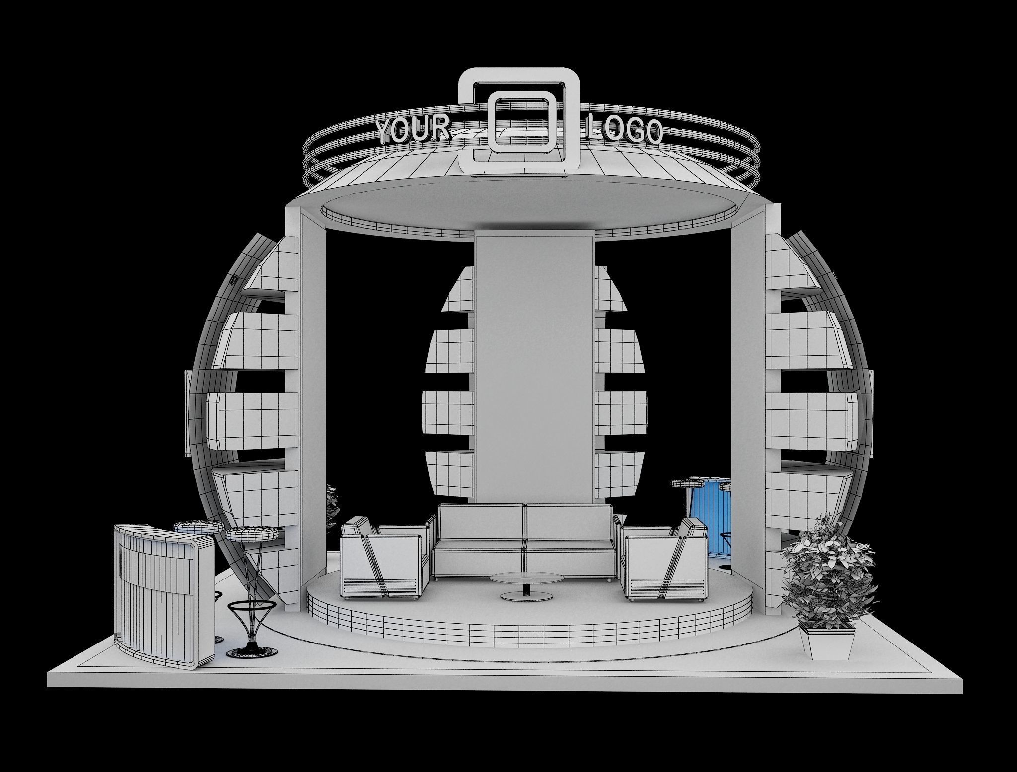 Booth Exhibition Stand a568a 3D model_1