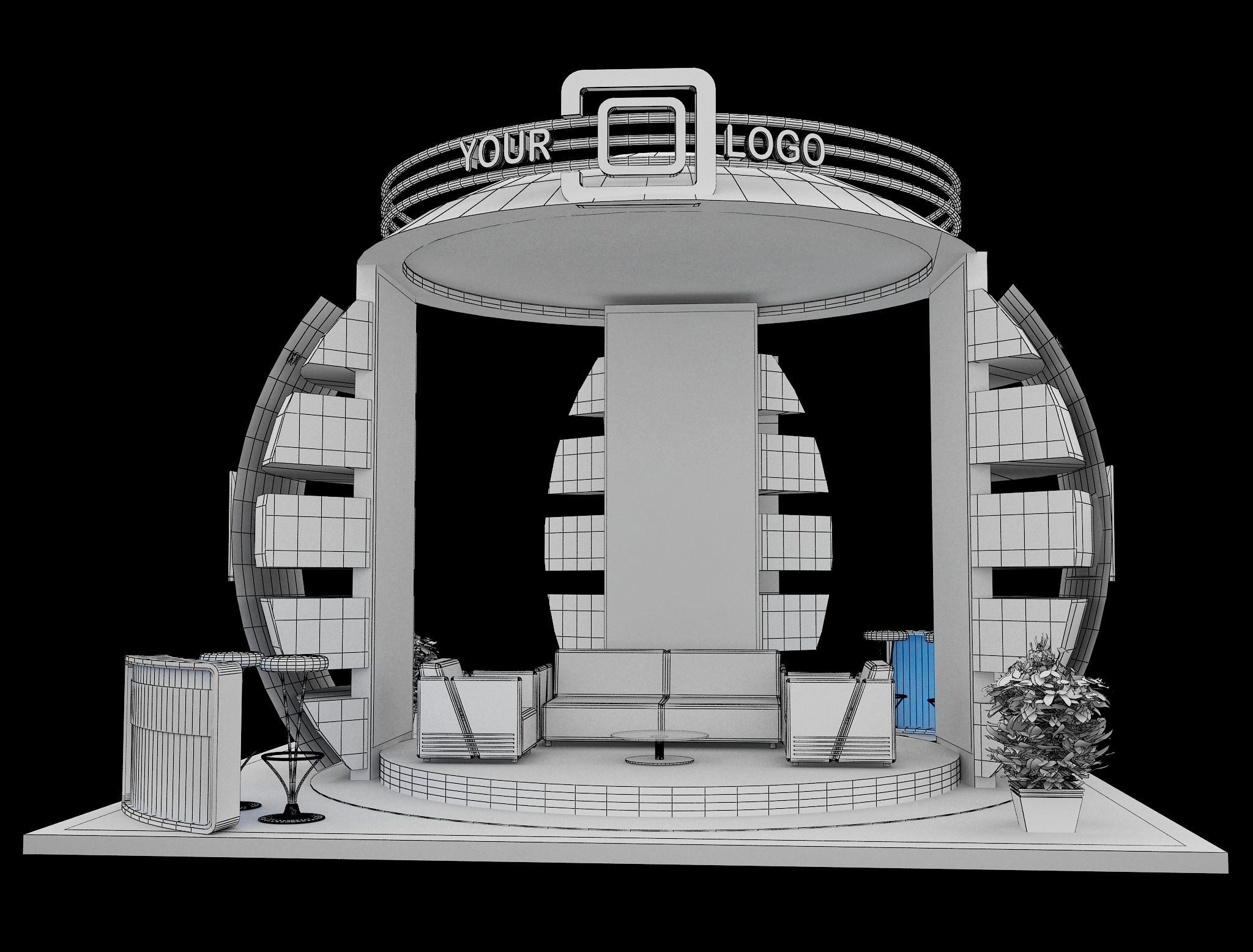 Booth Exhibition Stand a568a 3D model_11