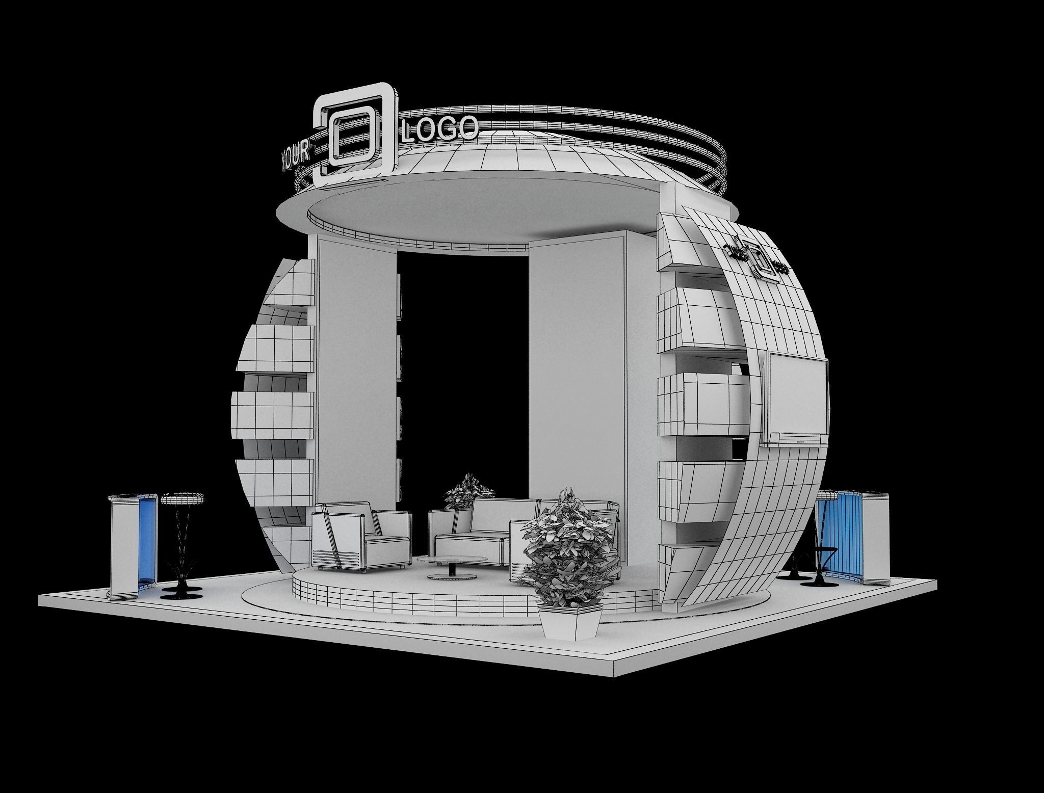 Booth Exhibition Stand a568a 3D model_3