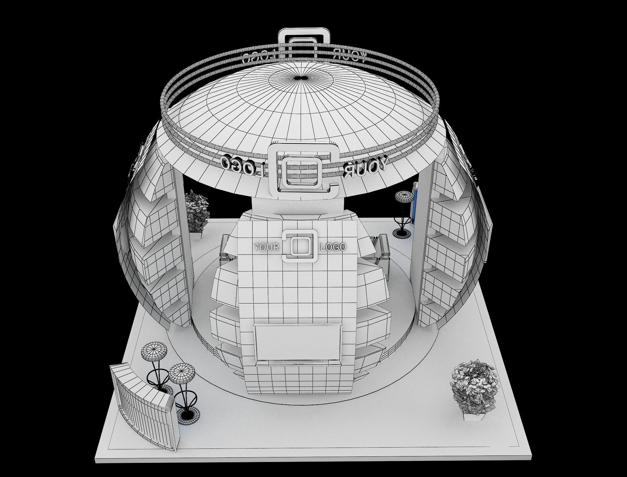 Booth Exhibition Stand a568a 3D model_7