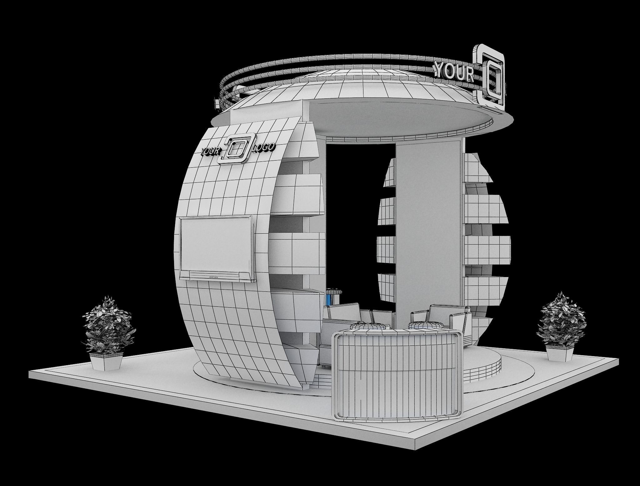 Booth Exhibition Stand a568a 3D model_9