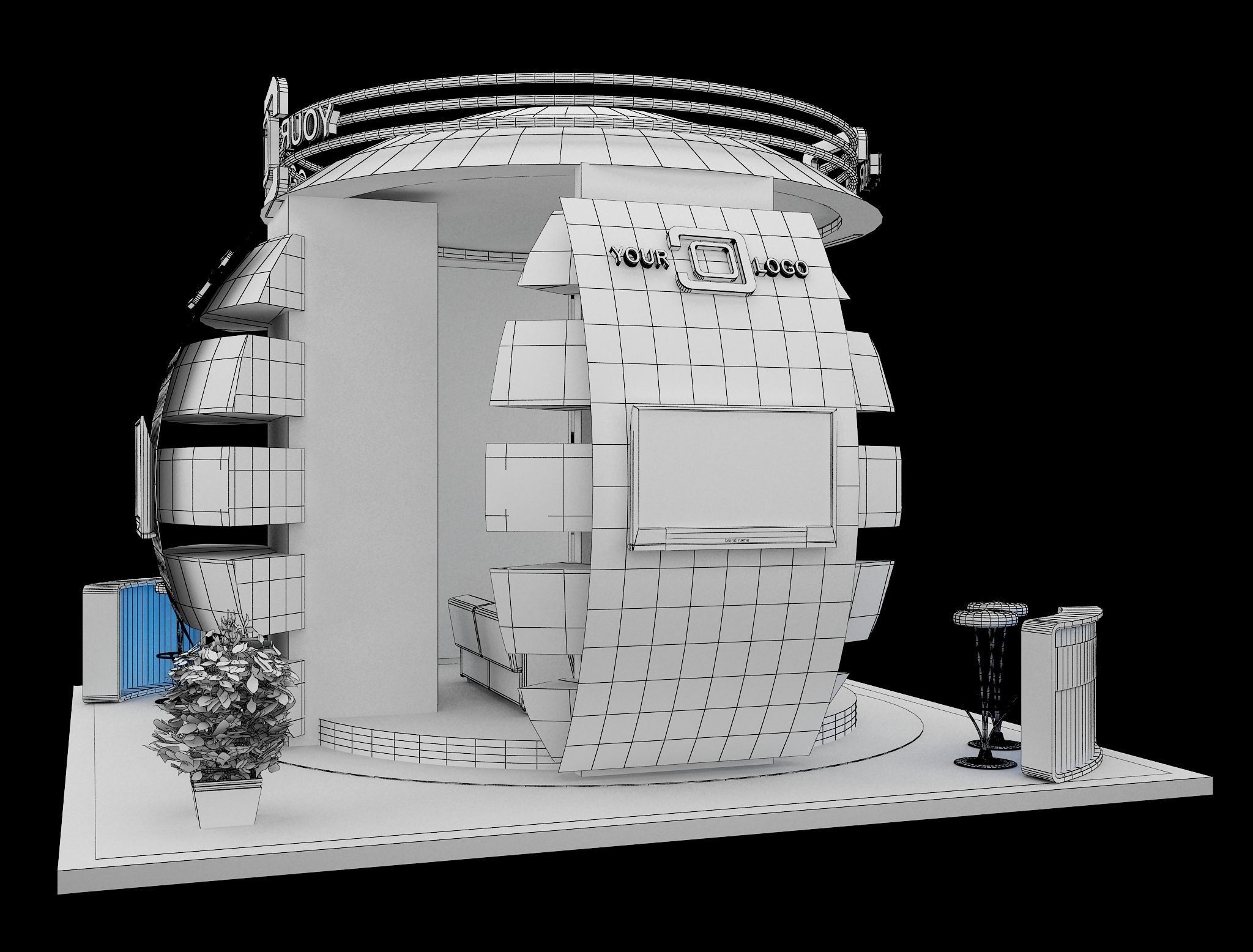 Booth Exhibition Stand a568a 3D model_5