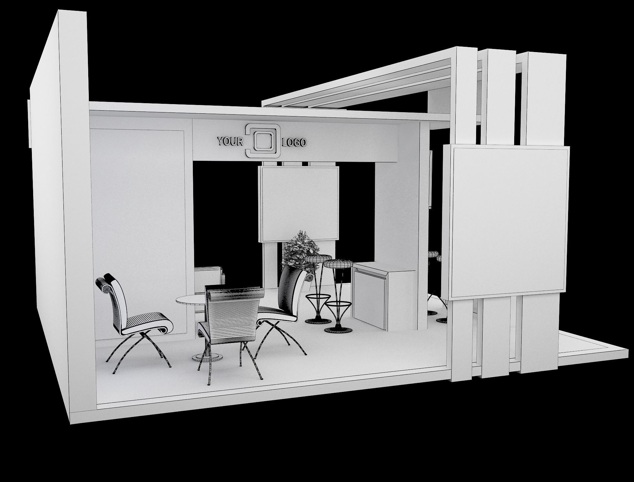Booth Exhibition Stand a568b 3D model_9