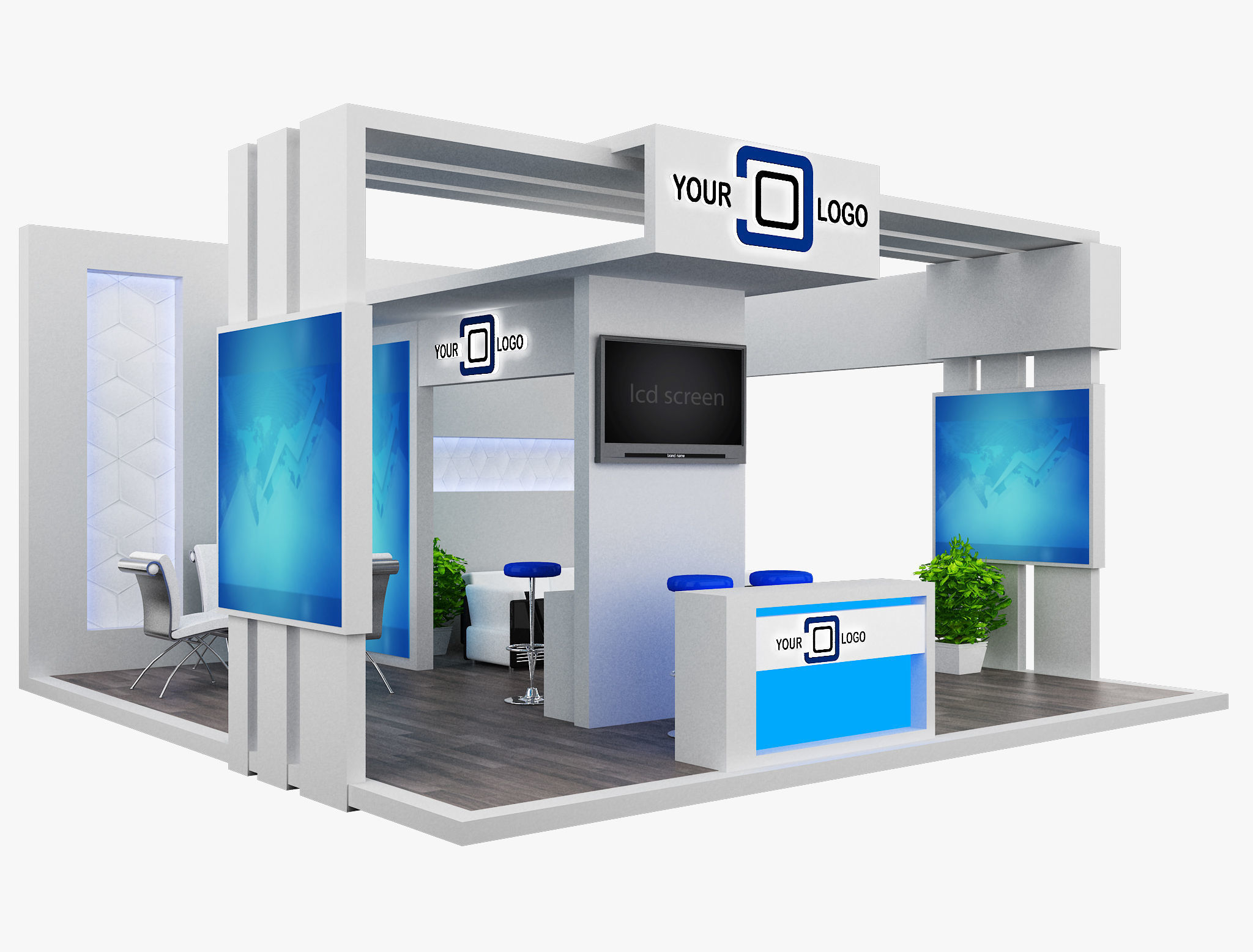 Booth Exhibition Stand a568b 3D model_4