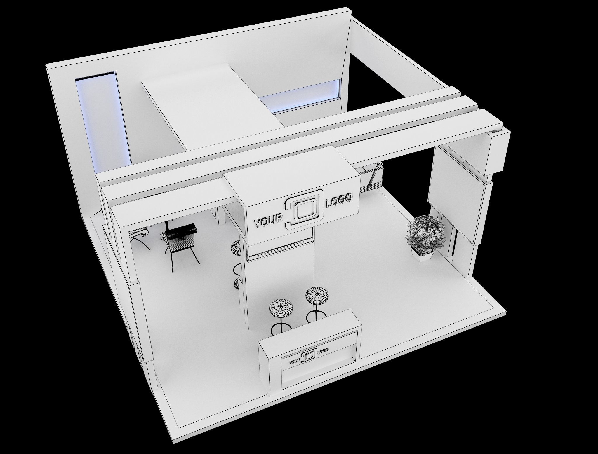 Booth Exhibition Stand a568b 3D model_11