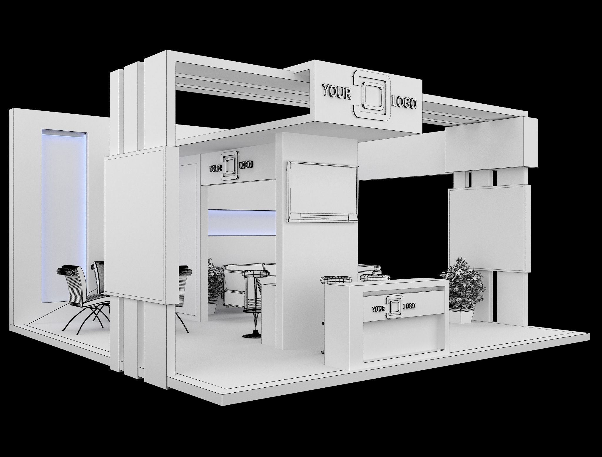 Booth Exhibition Stand a568b 3D model_5