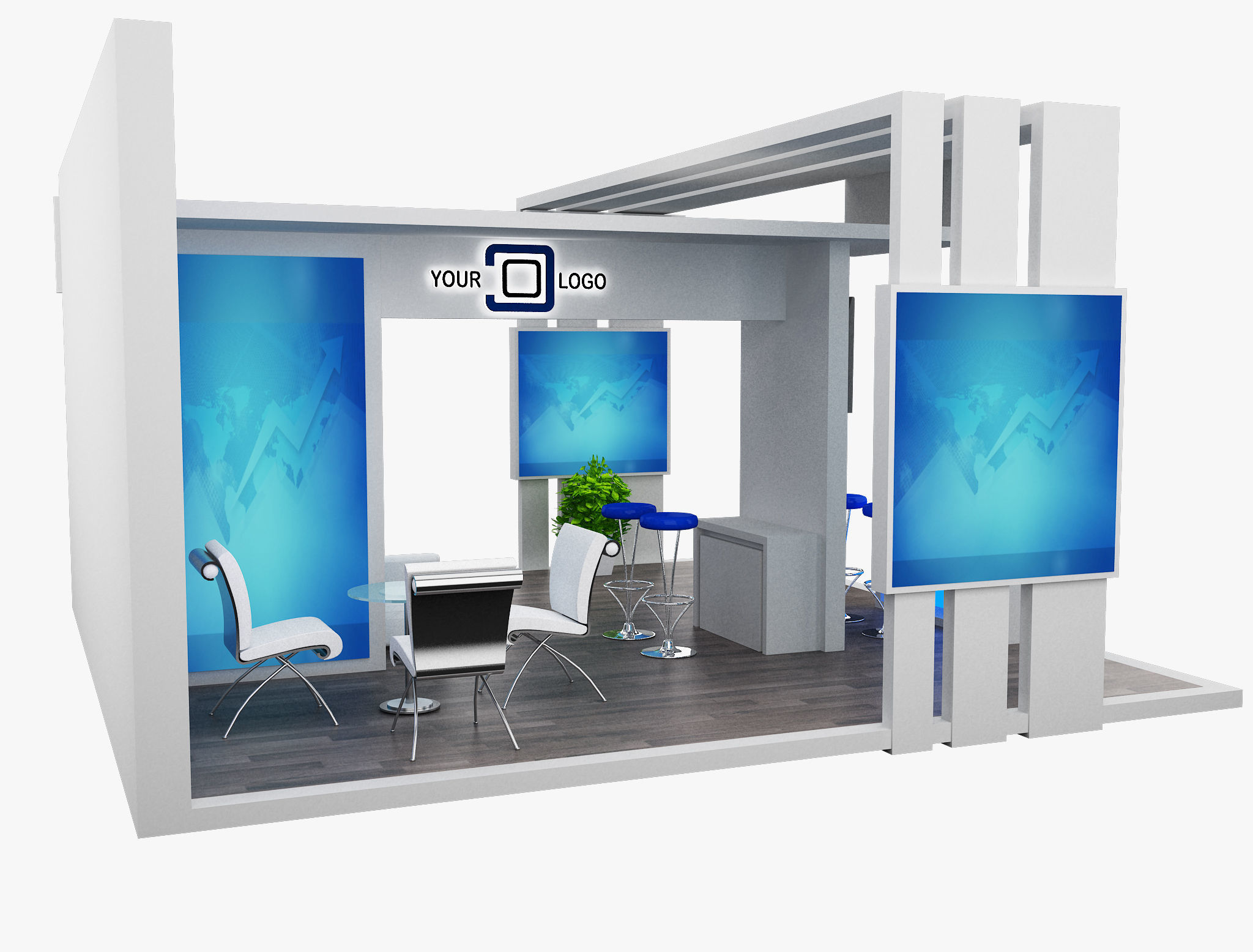 Booth Exhibition Stand a568b 3D model_8