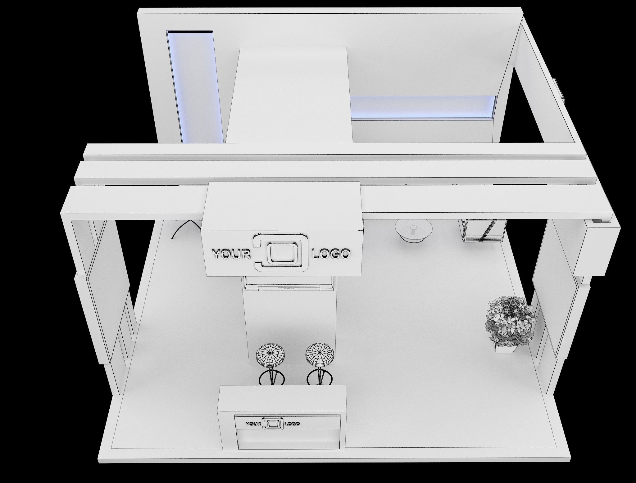 Booth Exhibition Stand a568b 3D model_3