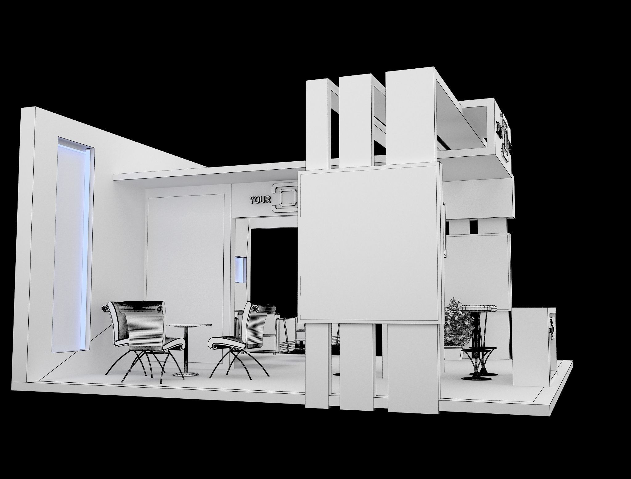 Booth Exhibition Stand a568b 3D model_7