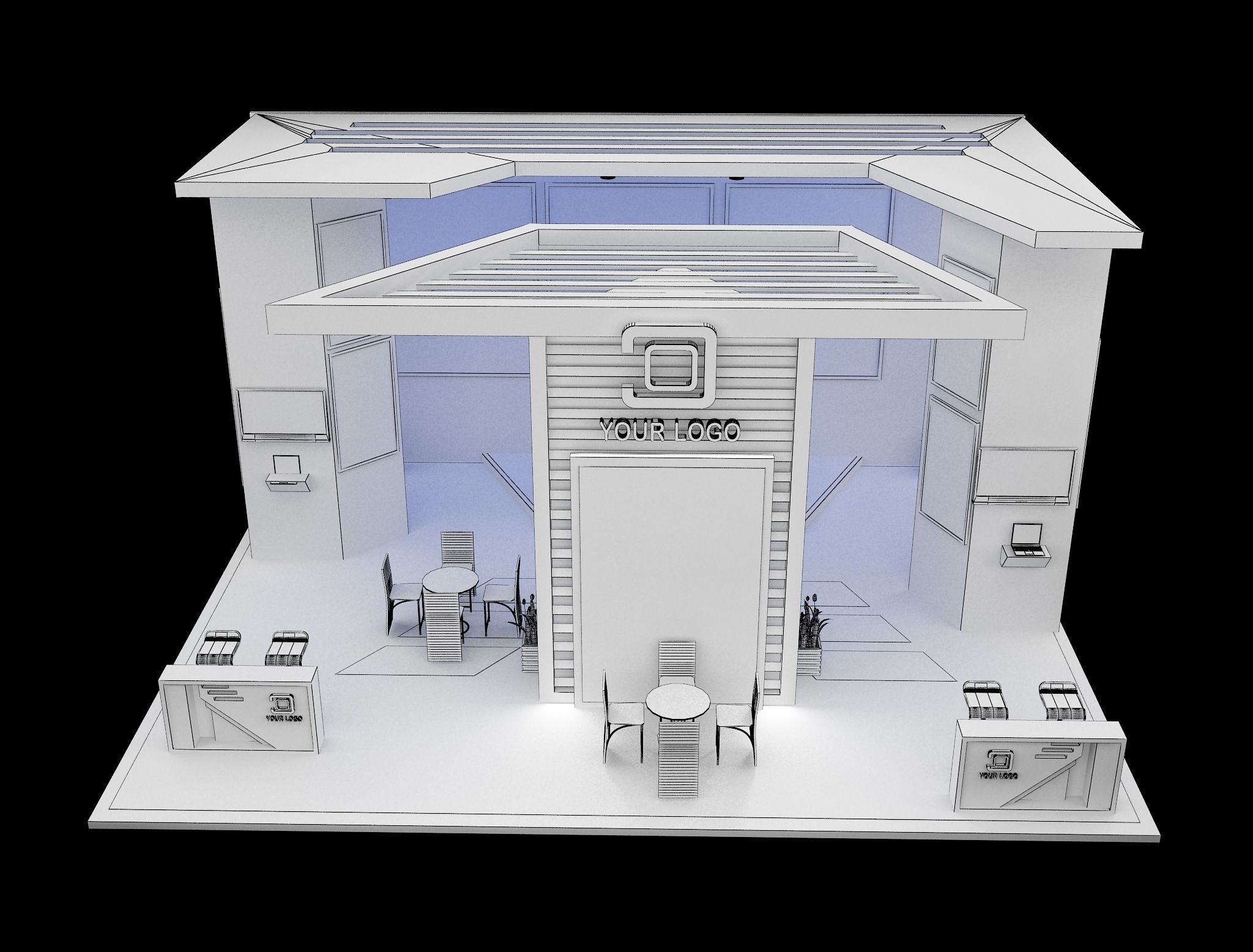 Booth Exhibition Stand a569a 3D model_19