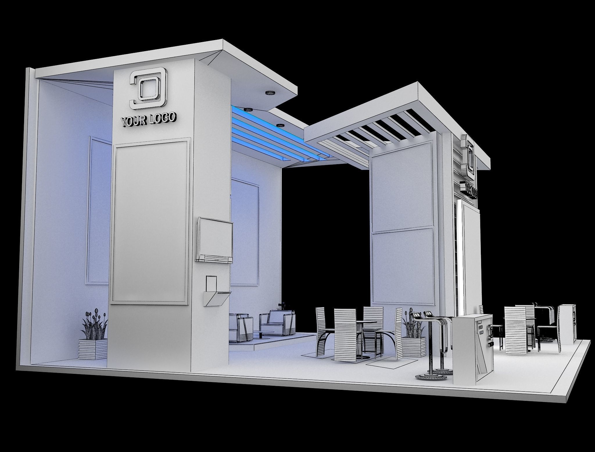 Booth Exhibition Stand a569a 3D model_15