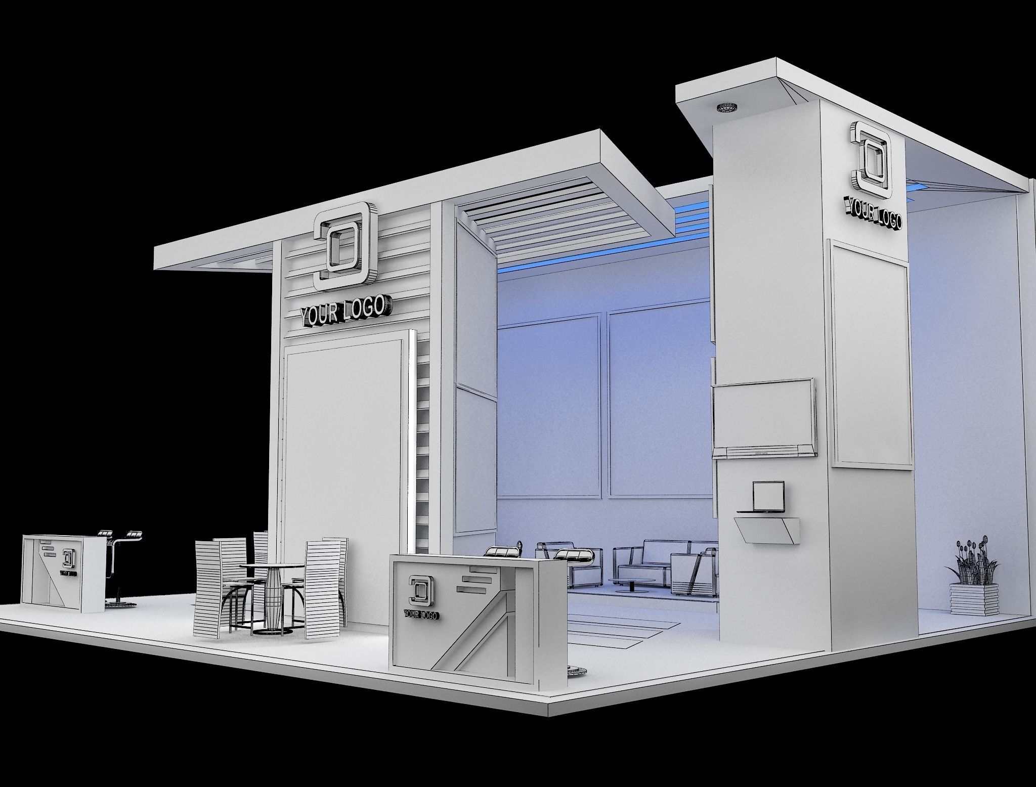 Booth Exhibition Stand a569a 3D model_17