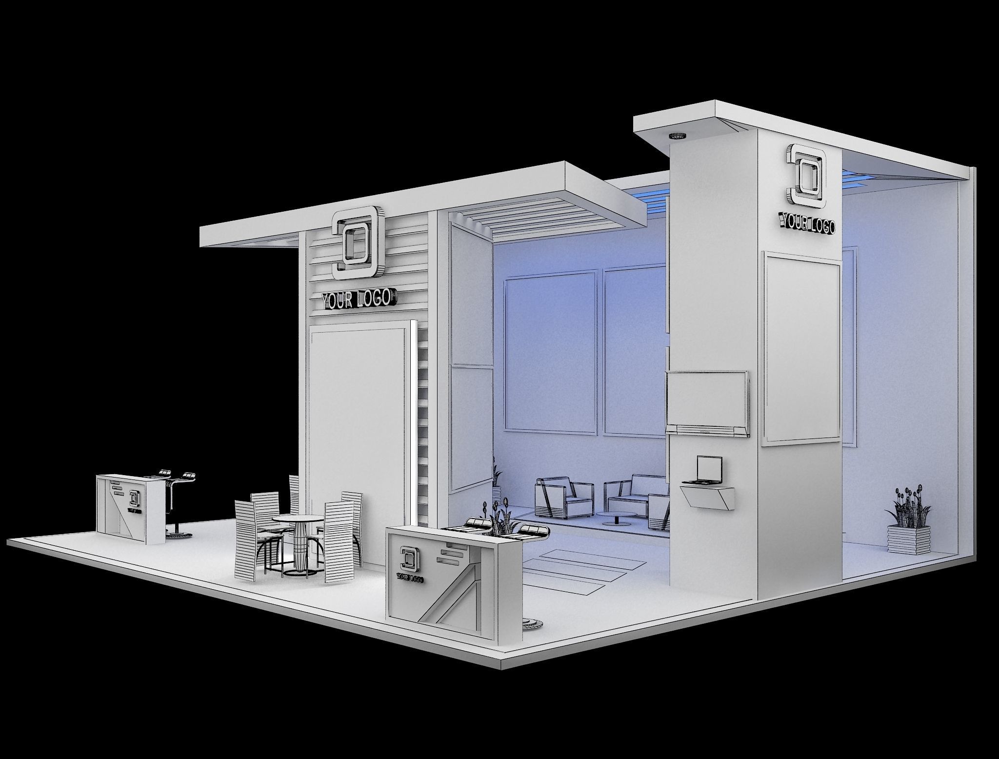 Booth Exhibition Stand a569a 3D model_11