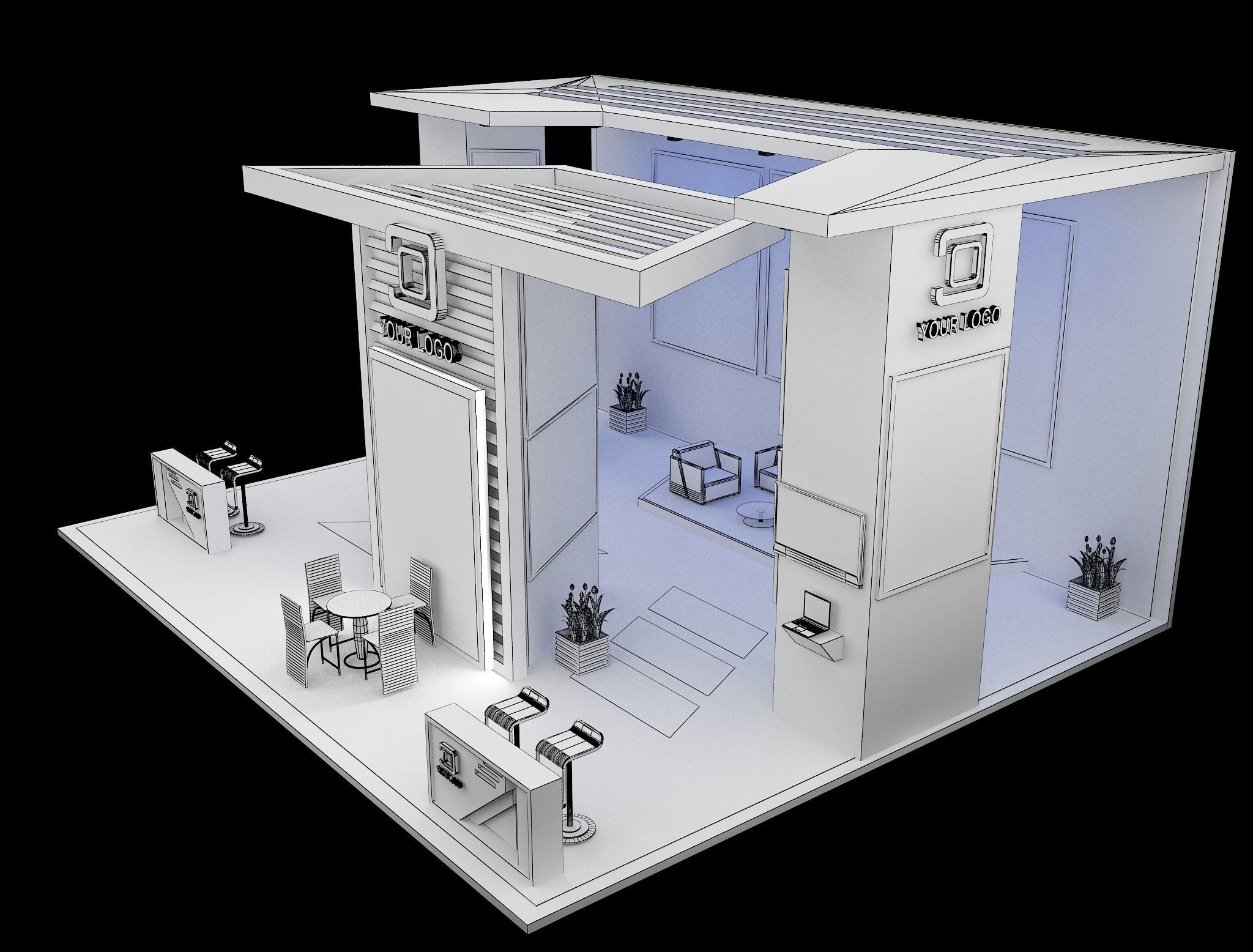 Booth Exhibition Stand a569a 3D model_7