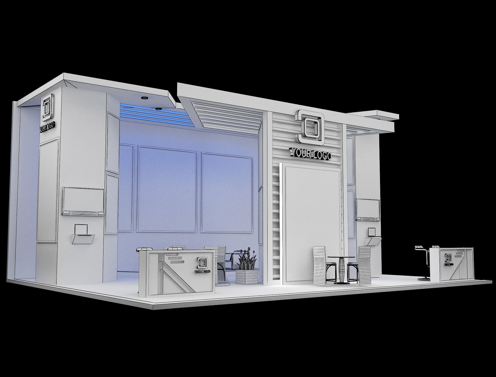 Booth Exhibition Stand a569a 3D model_1