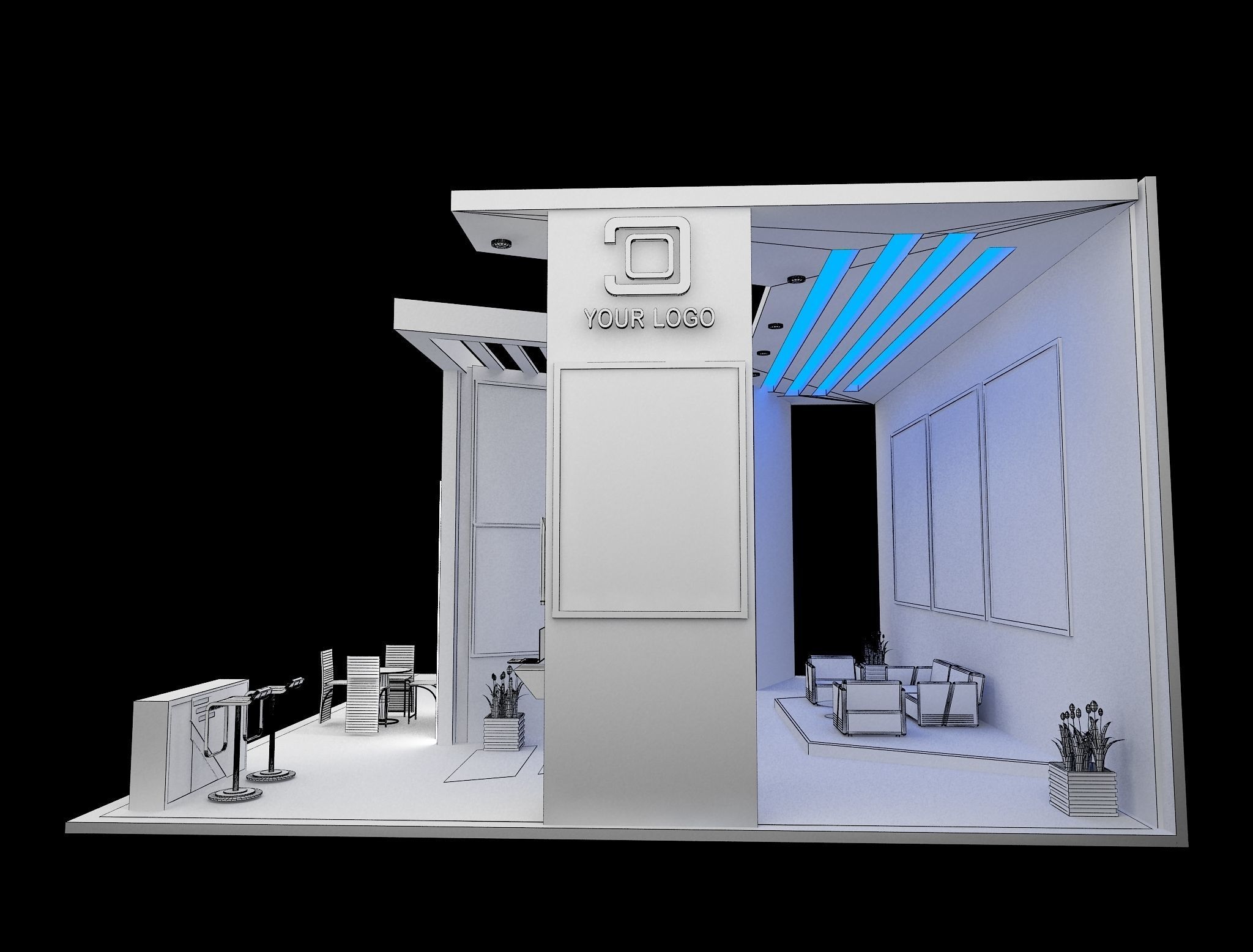 Booth Exhibition Stand a569a 3D model_13