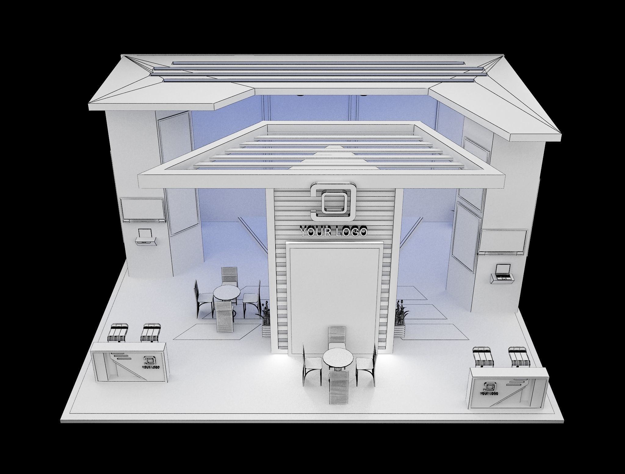Booth Exhibition Stand a569a 3D model_3
