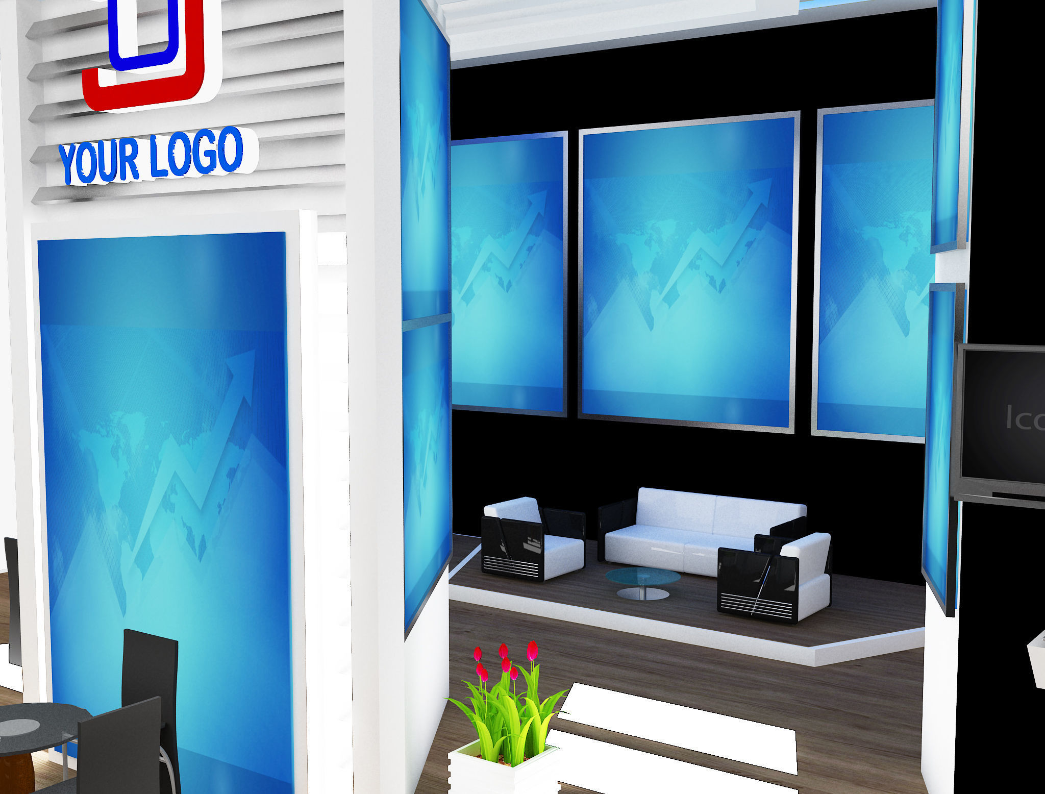 Booth Exhibition Stand a569a 3D model_4