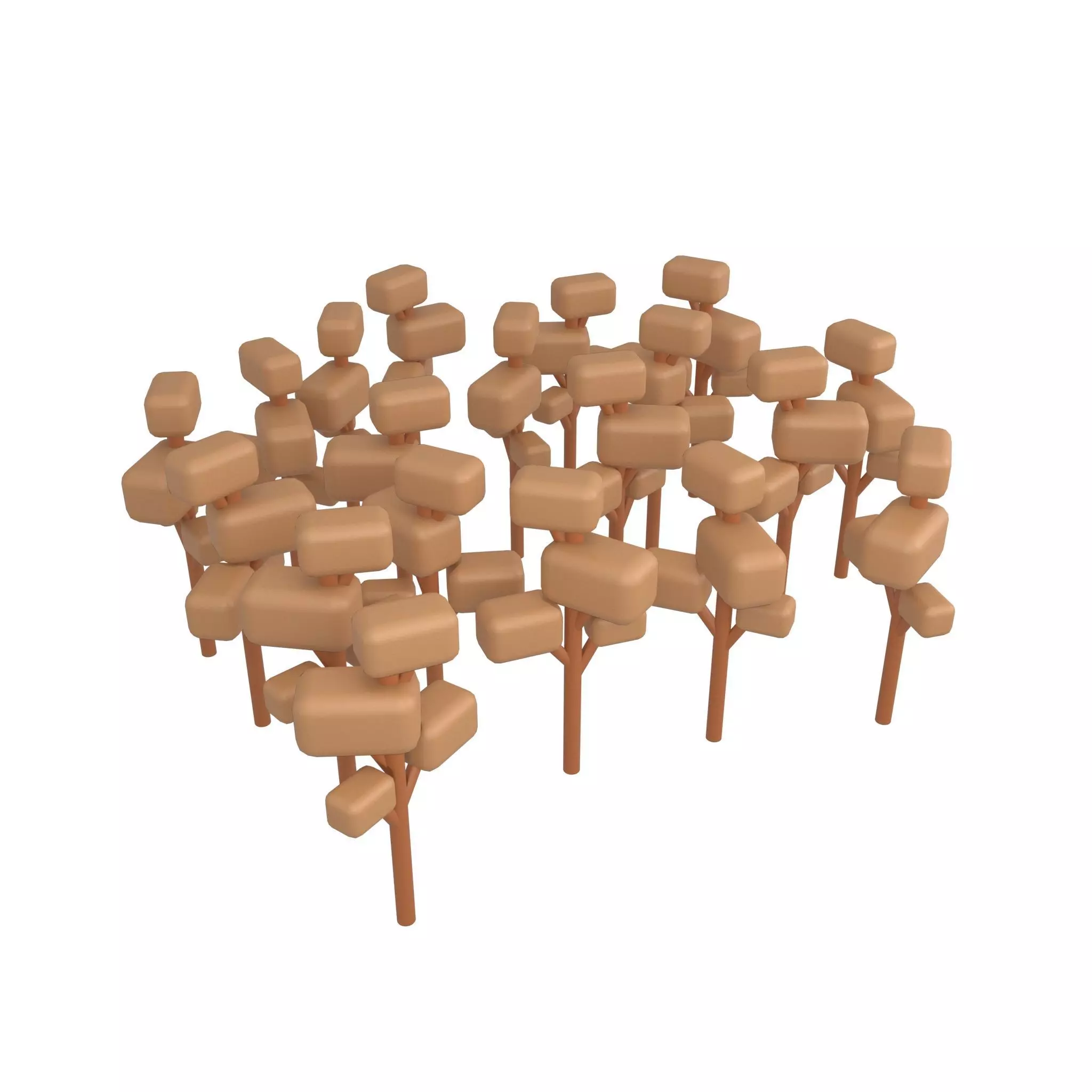 Cartoon Tree Group v1 004 Low-poly 3D model_0