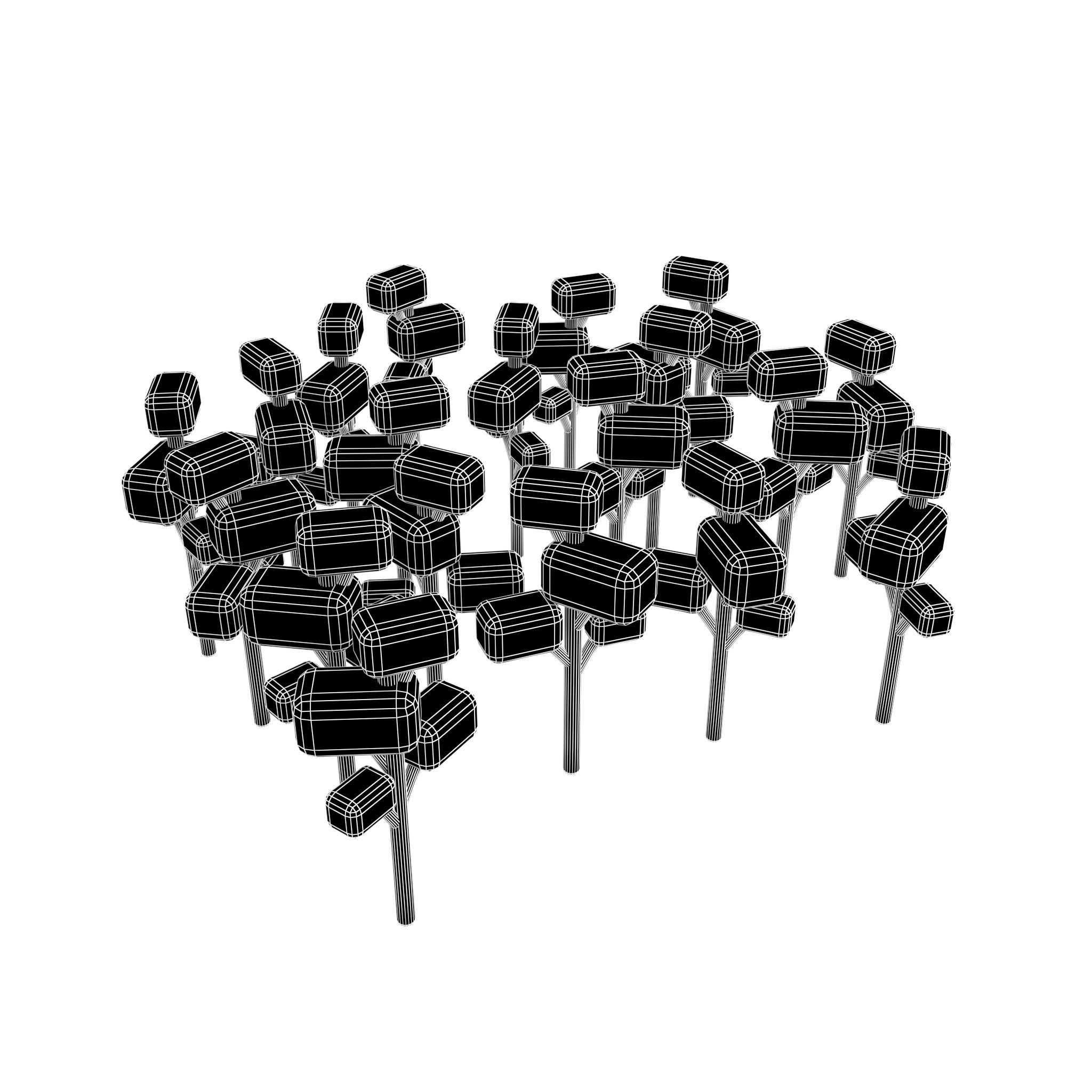 Cartoon Tree Group v1 004 Low-poly 3D model_5