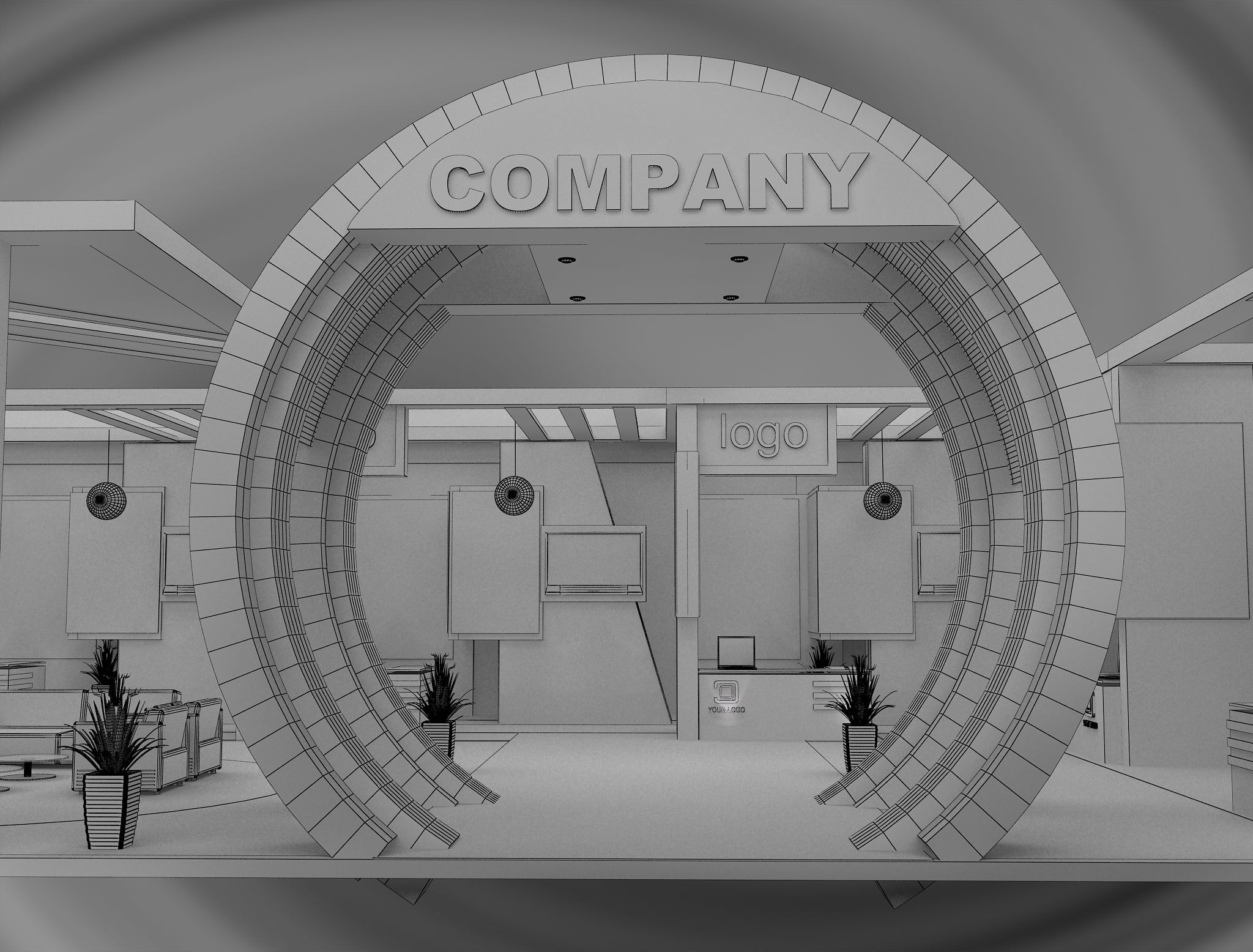  Booth Exhibition Stand a571a 3D model_15