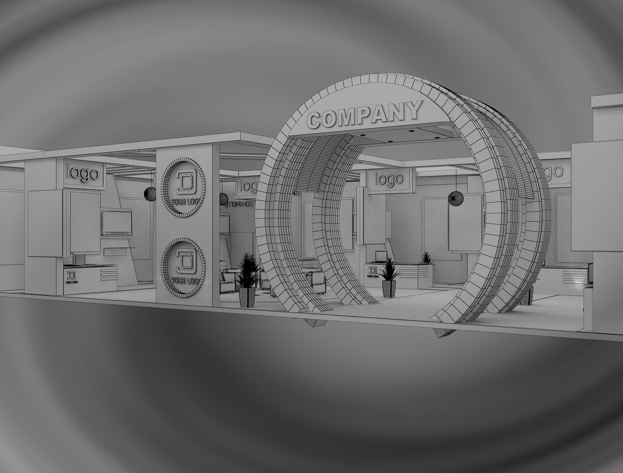  Booth Exhibition Stand a571a 3D model_11