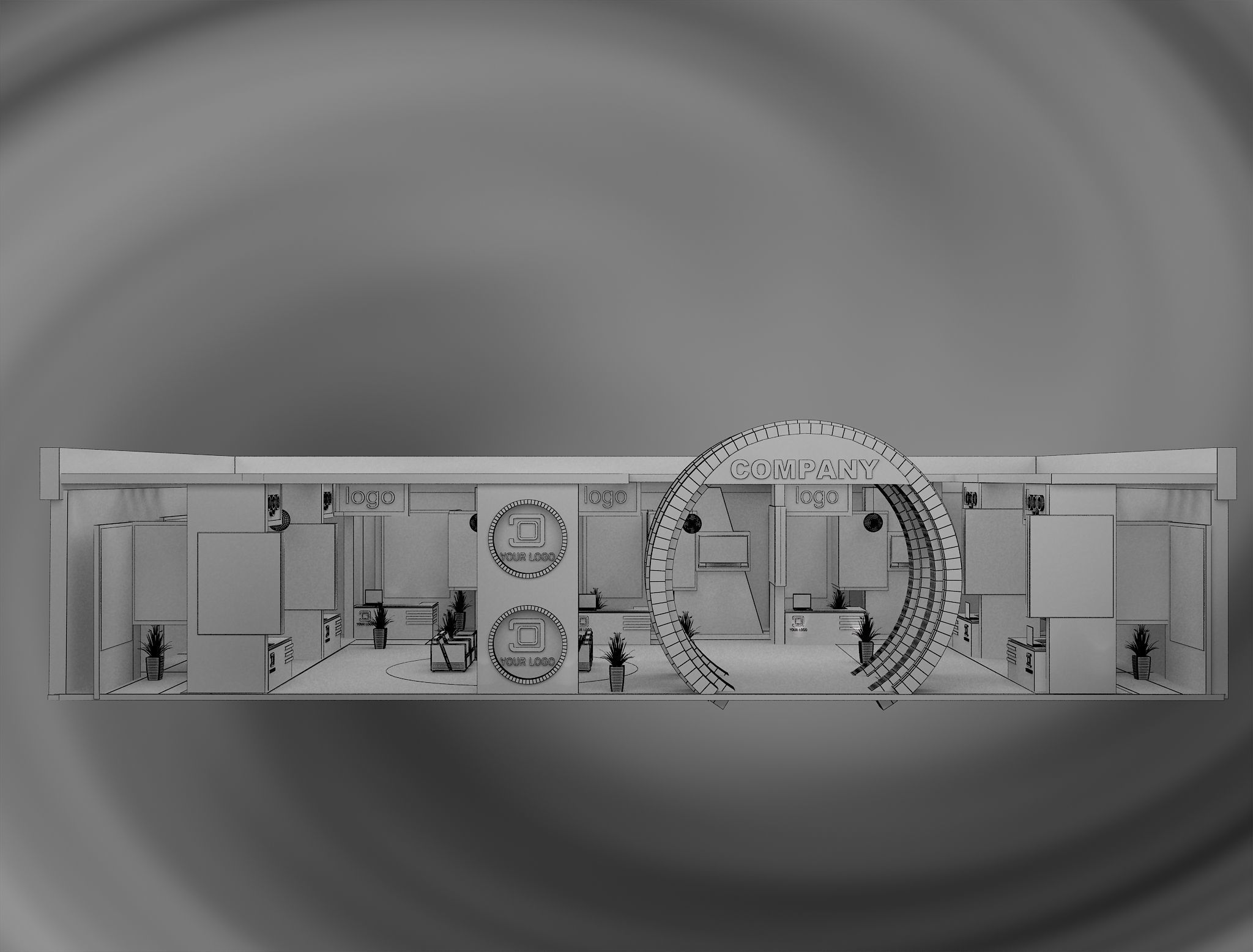  Booth Exhibition Stand a571a 3D model_7