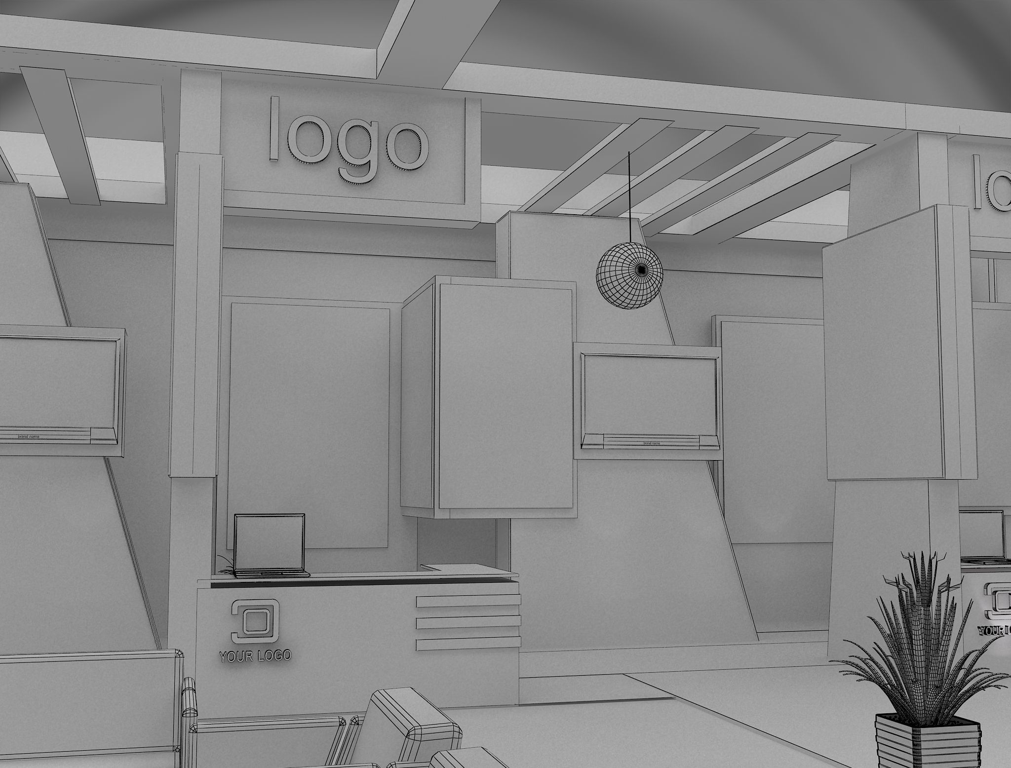  Booth Exhibition Stand a571a 3D model_19