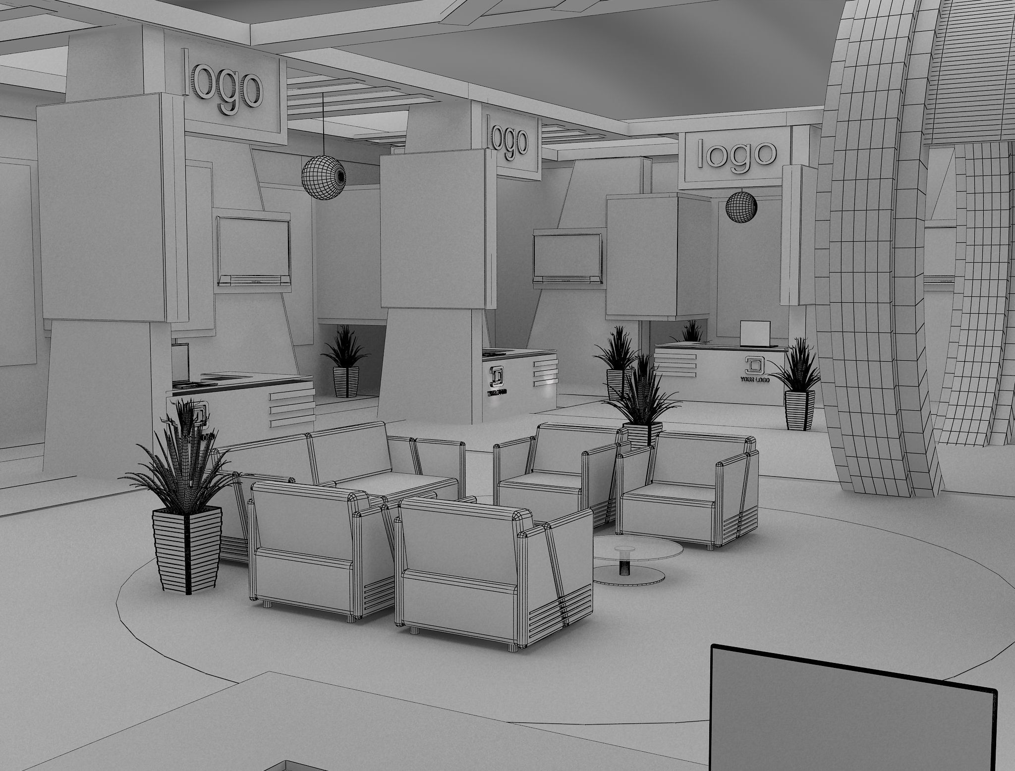  Booth Exhibition Stand a571a 3D model_23