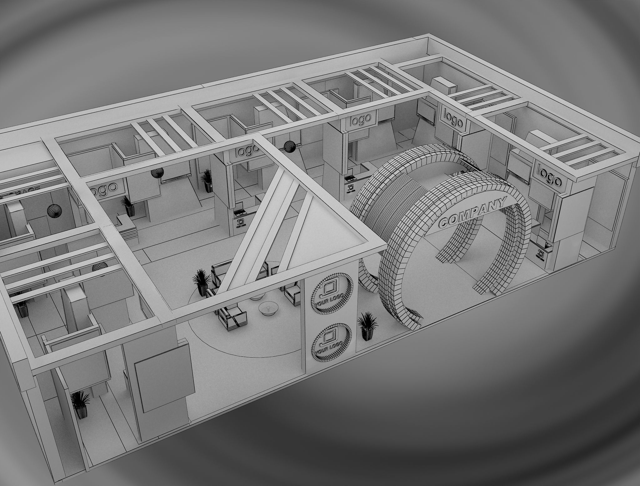  Booth Exhibition Stand a571a 3D model_3