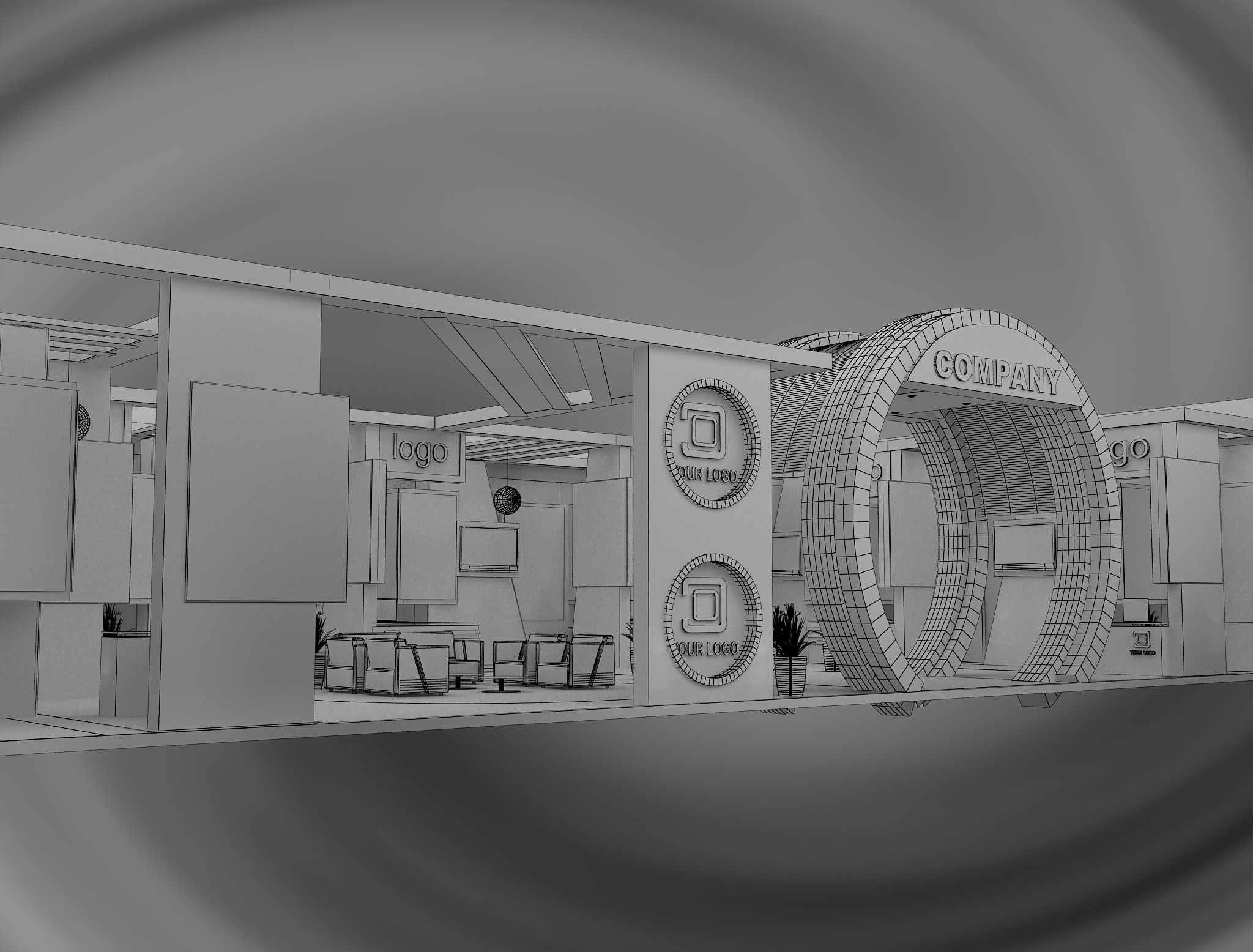  Booth Exhibition Stand a571a 3D model_9