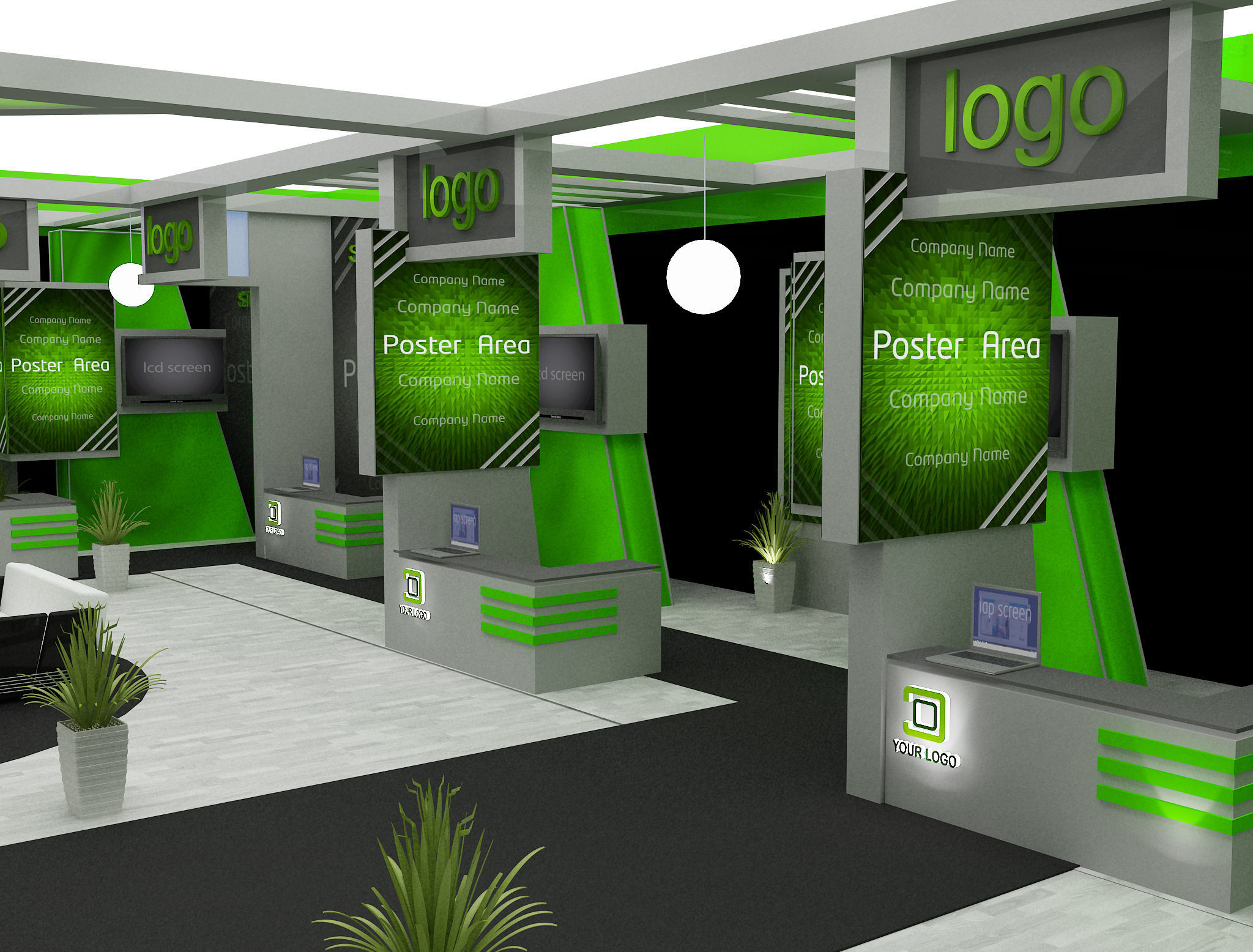  Booth Exhibition Stand a571a 3D model_20