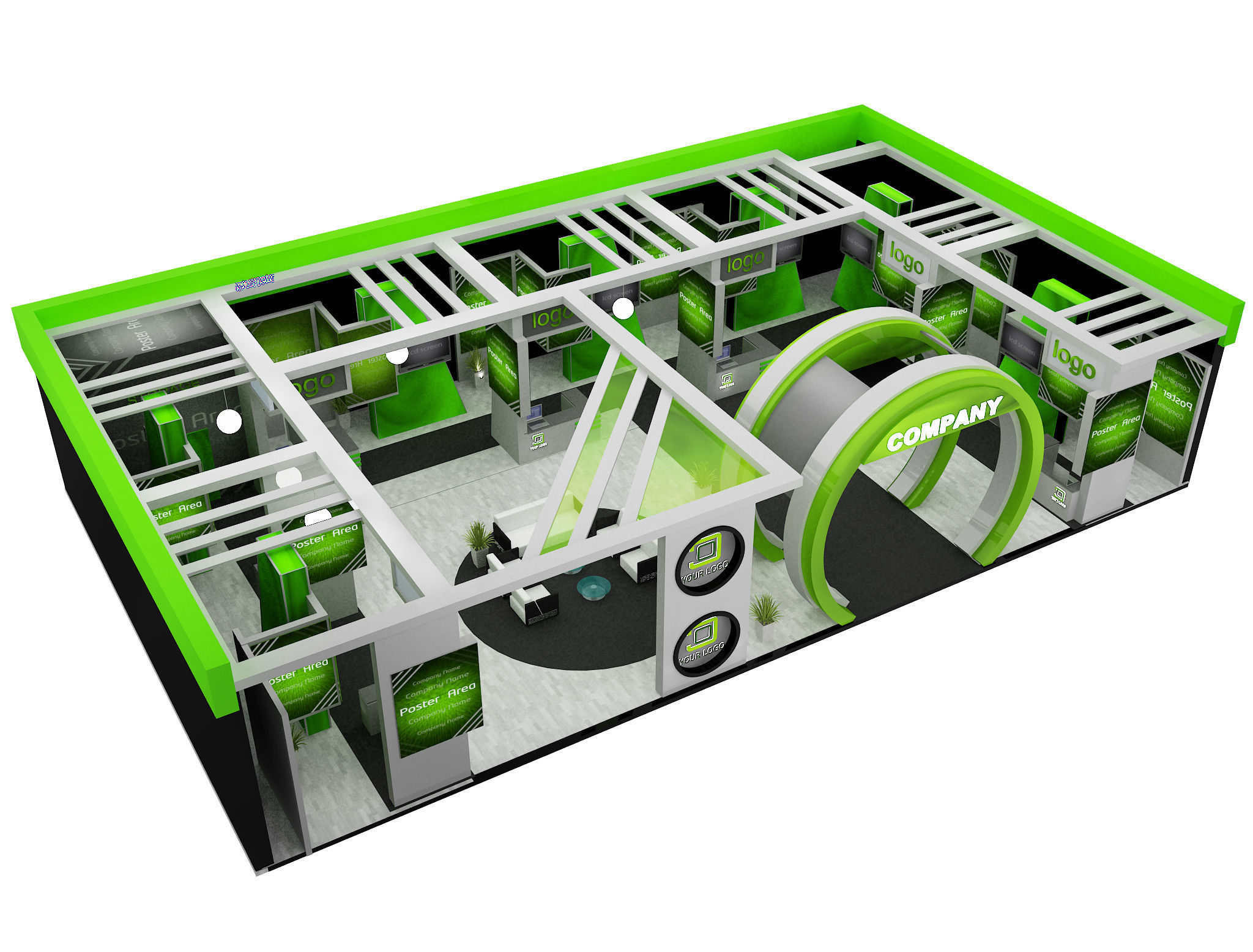  Booth Exhibition Stand a571a 3D model_2