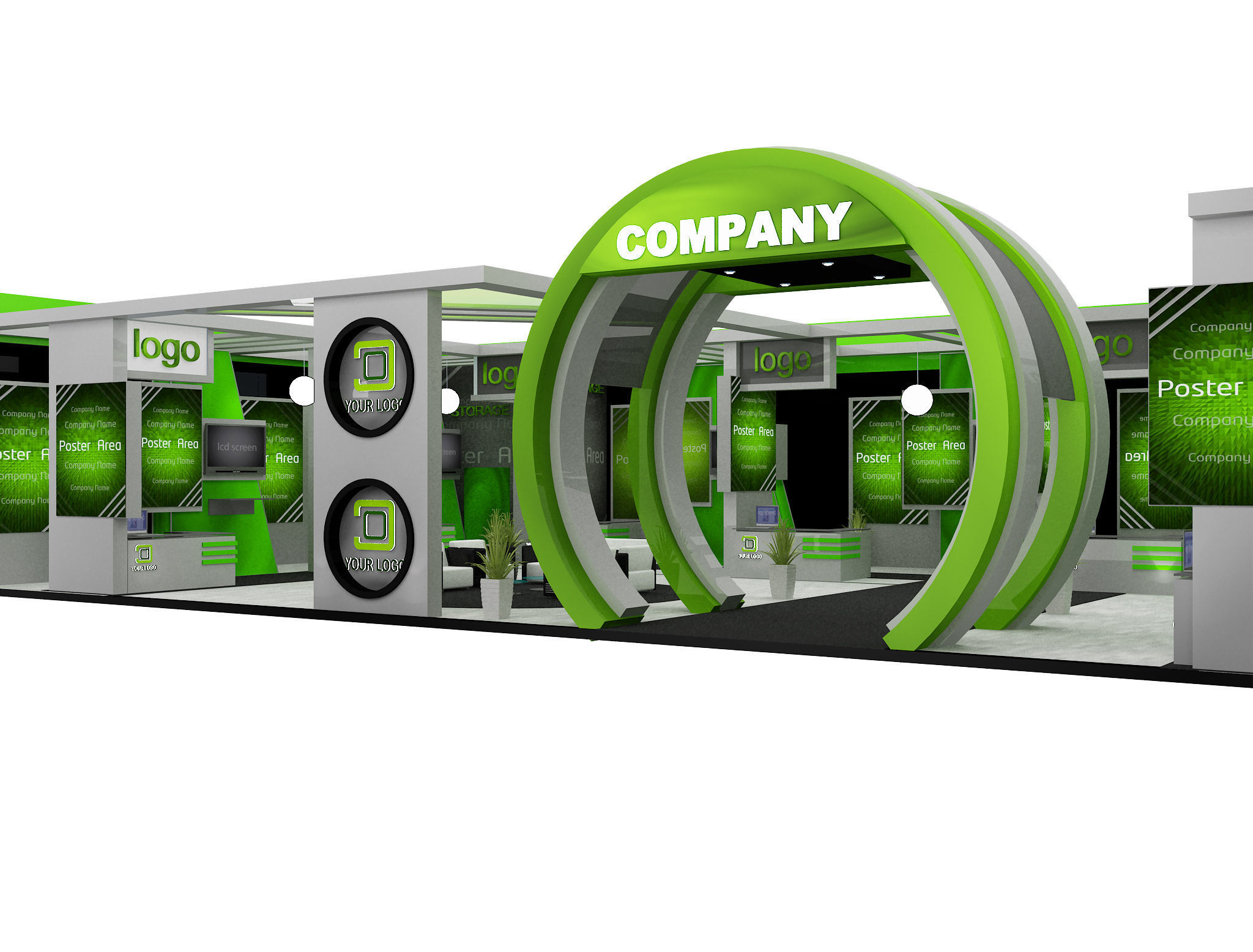  Booth Exhibition Stand a571a 3D model_10