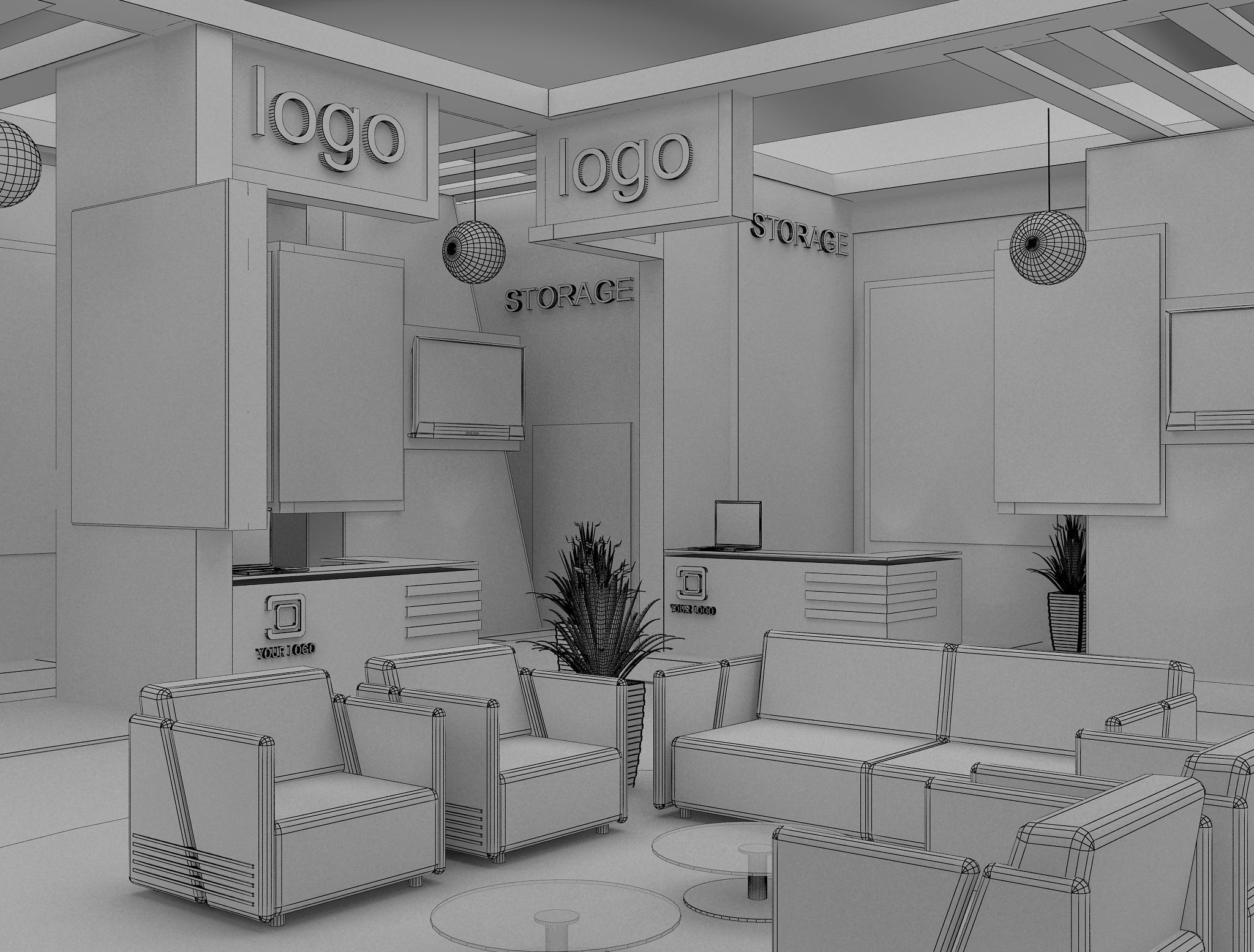  Booth Exhibition Stand a571a 3D model_25