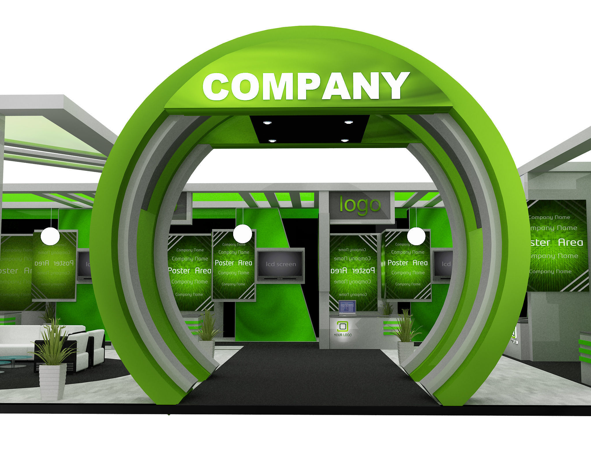  Booth Exhibition Stand a571a 3D model_14