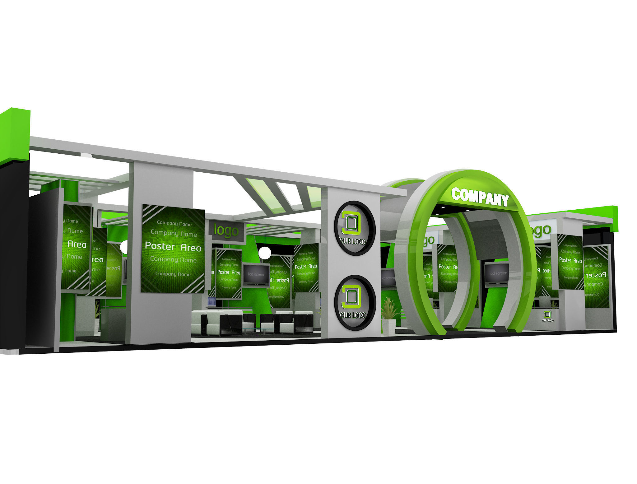  Booth Exhibition Stand a571a 3D model_8