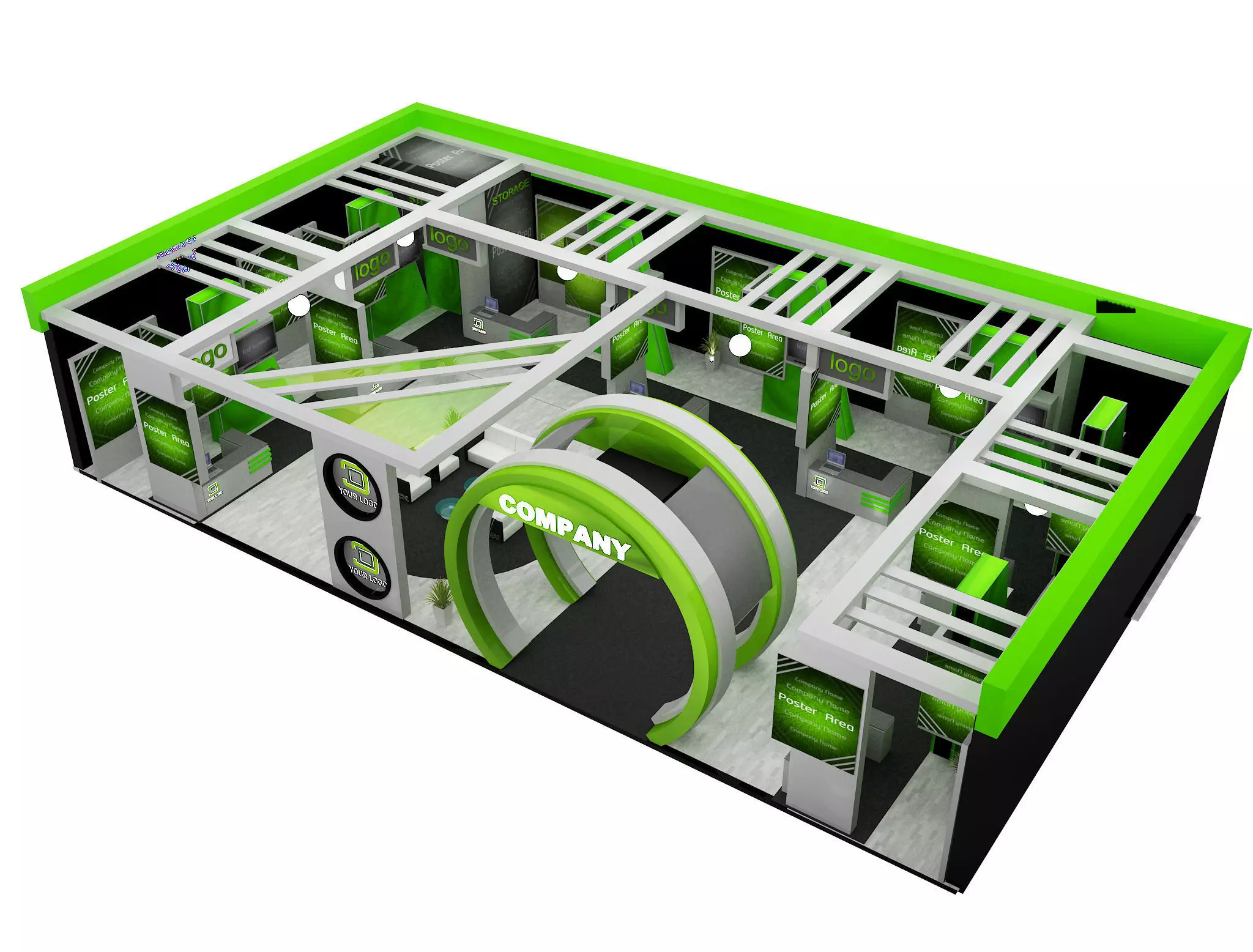 Booth Exhibition Stand a571a 3D model_0