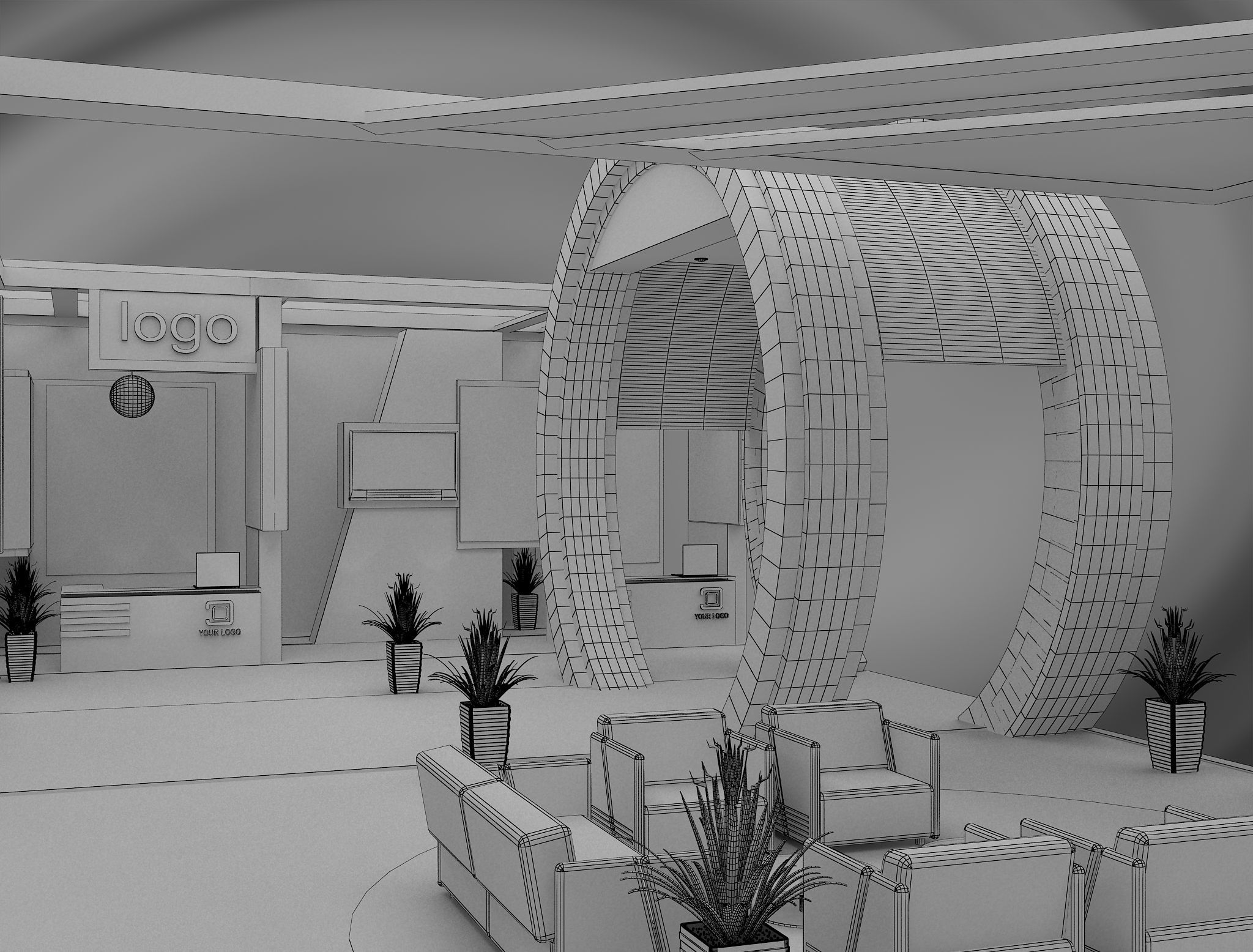  Booth Exhibition Stand a571a 3D model_17