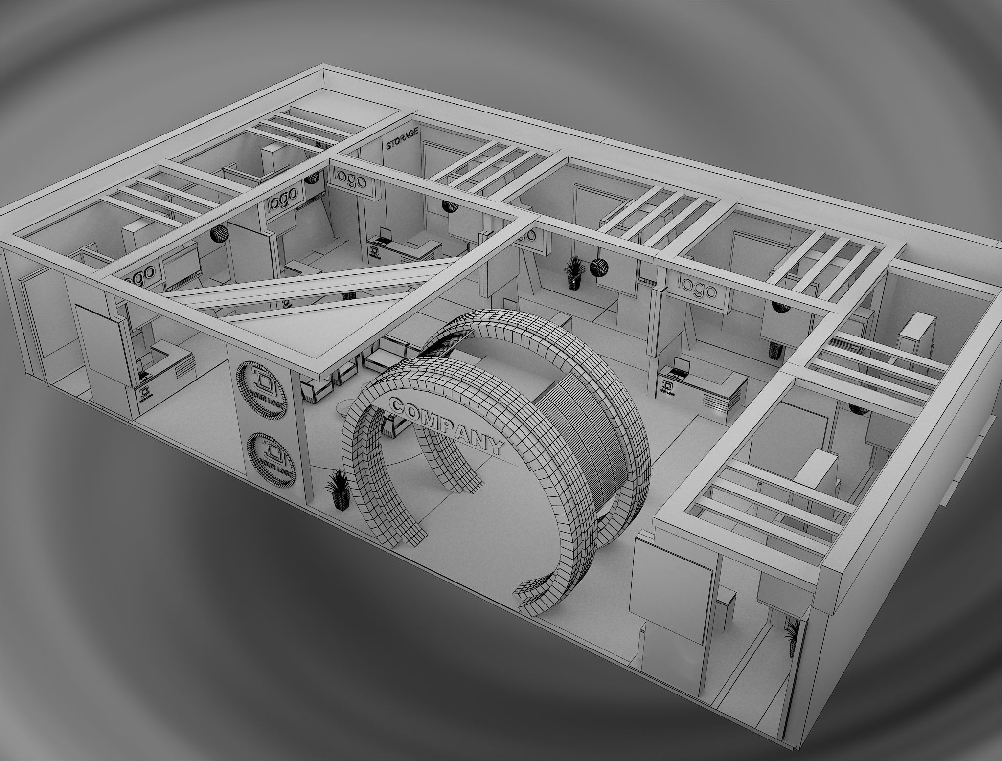  Booth Exhibition Stand a571a 3D model_1