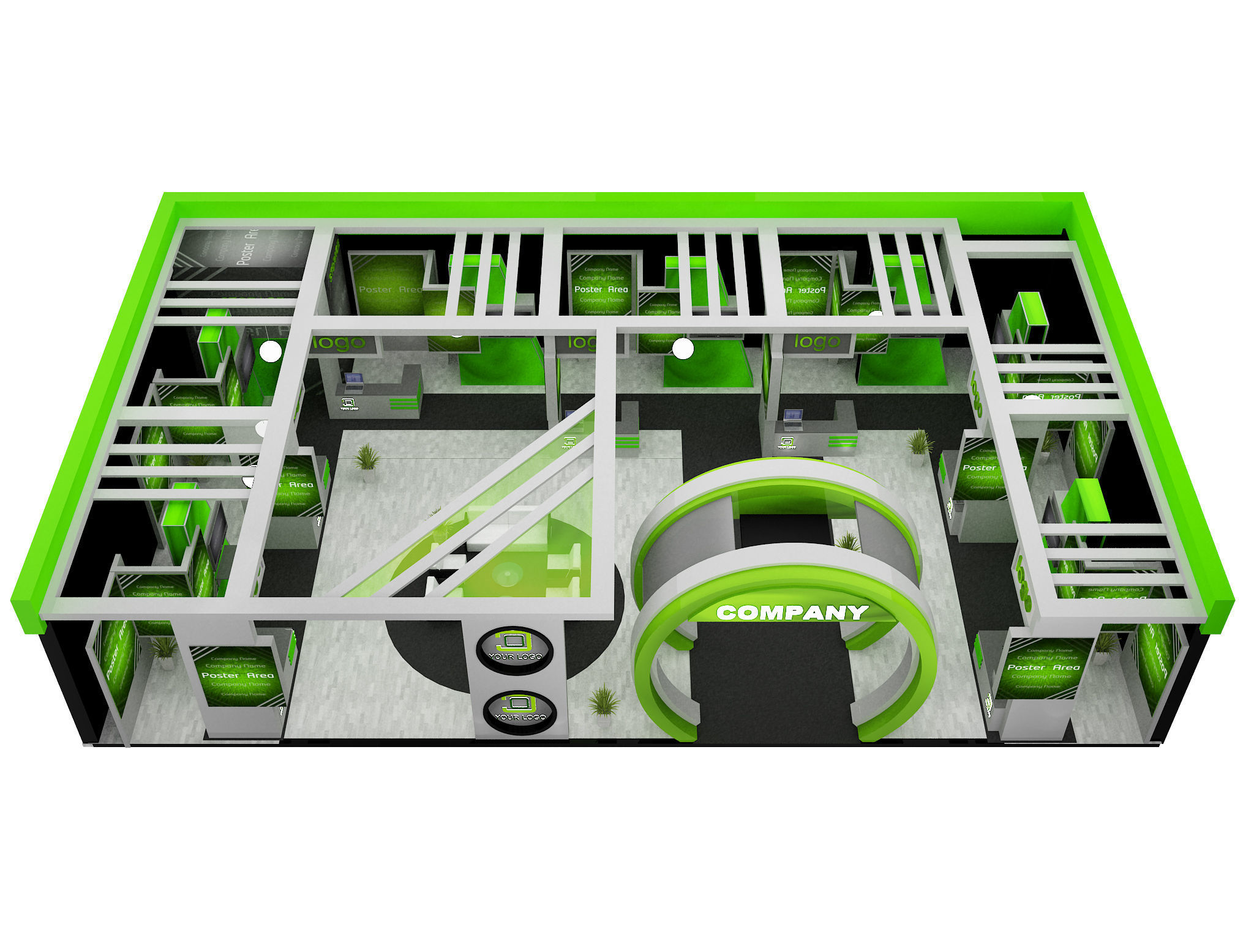  Booth Exhibition Stand a571a 3D model_4