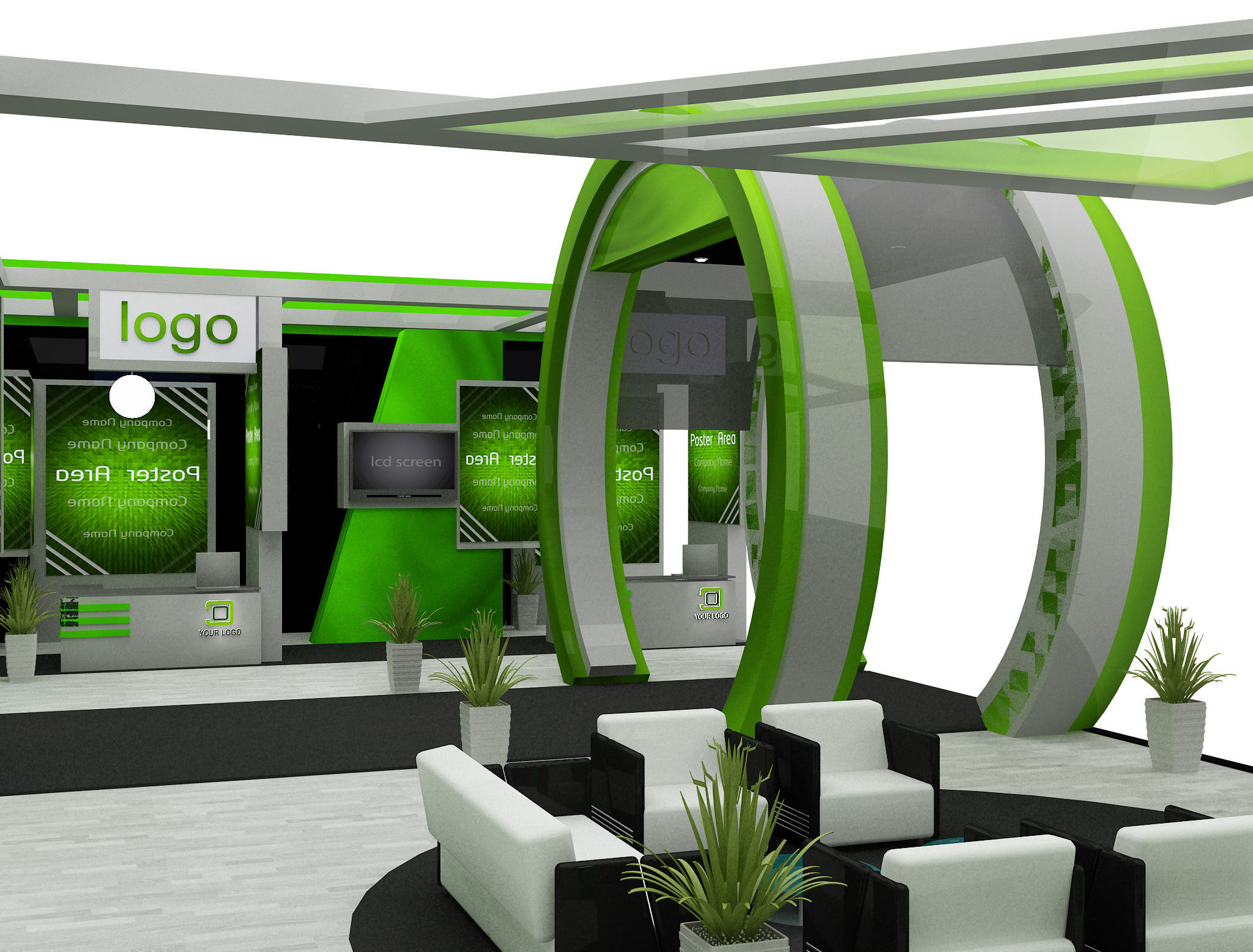  Booth Exhibition Stand a571a 3D model_16