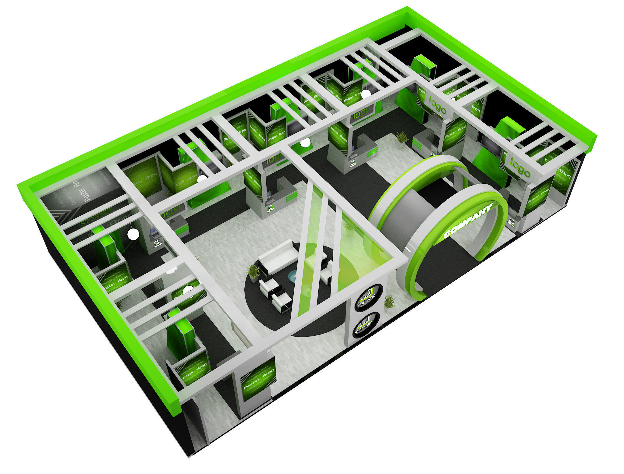  Booth Exhibition Stand a571a 3D model_12