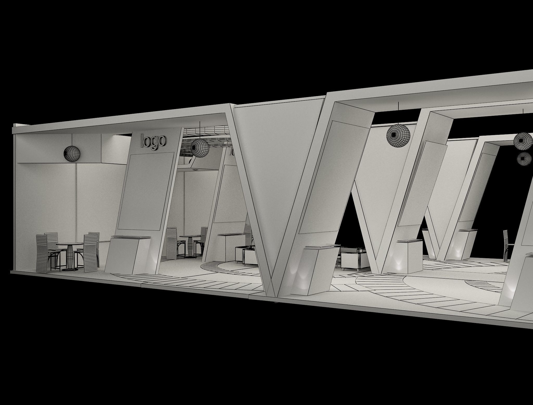 Booth Exhibition Stand a572a 3D model_11
