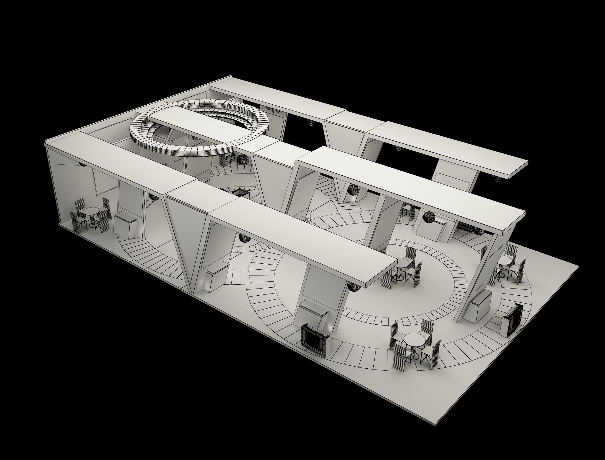 Booth Exhibition Stand a572a 3D model_3