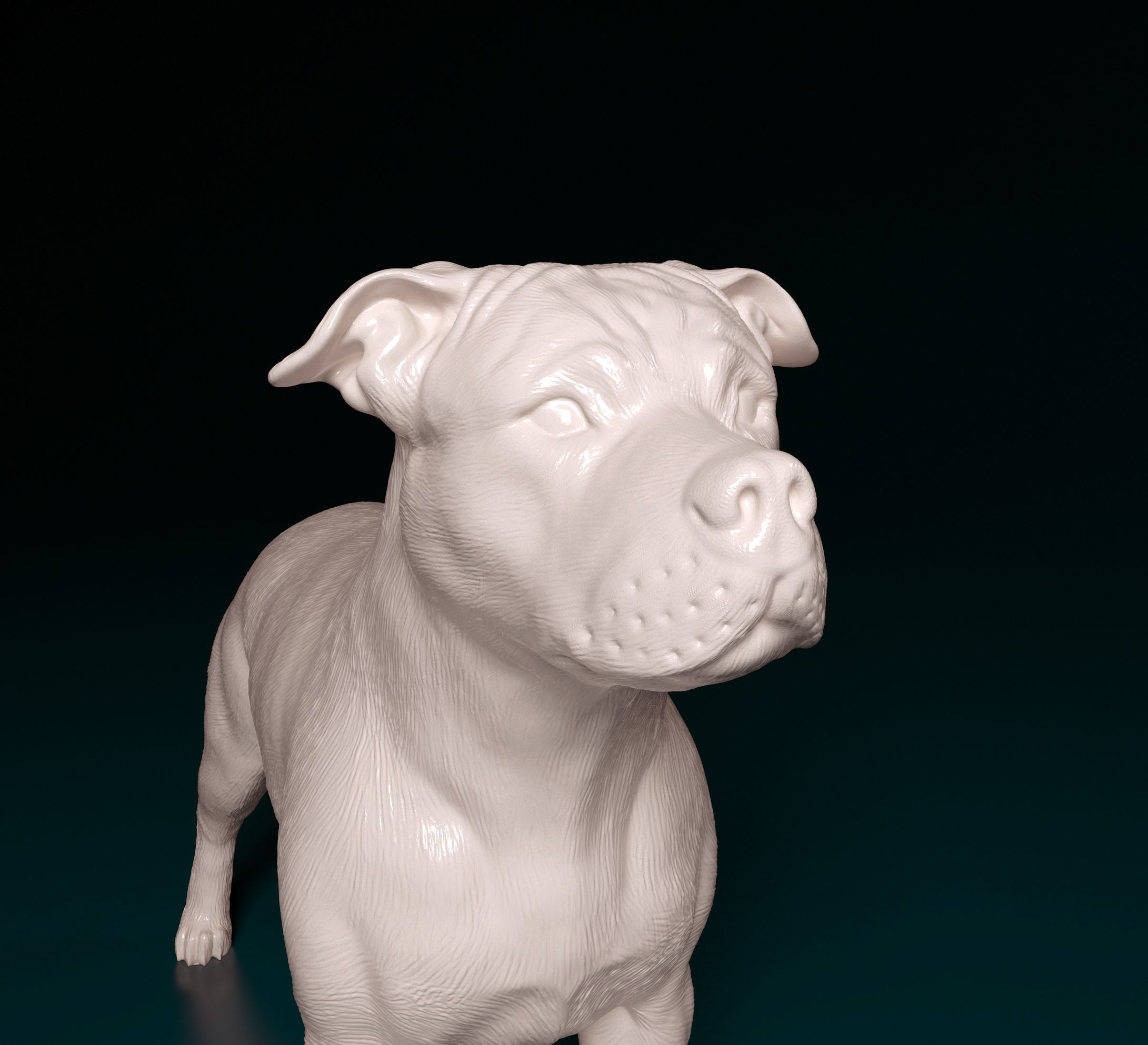 Amstaff dog 3D print model_7