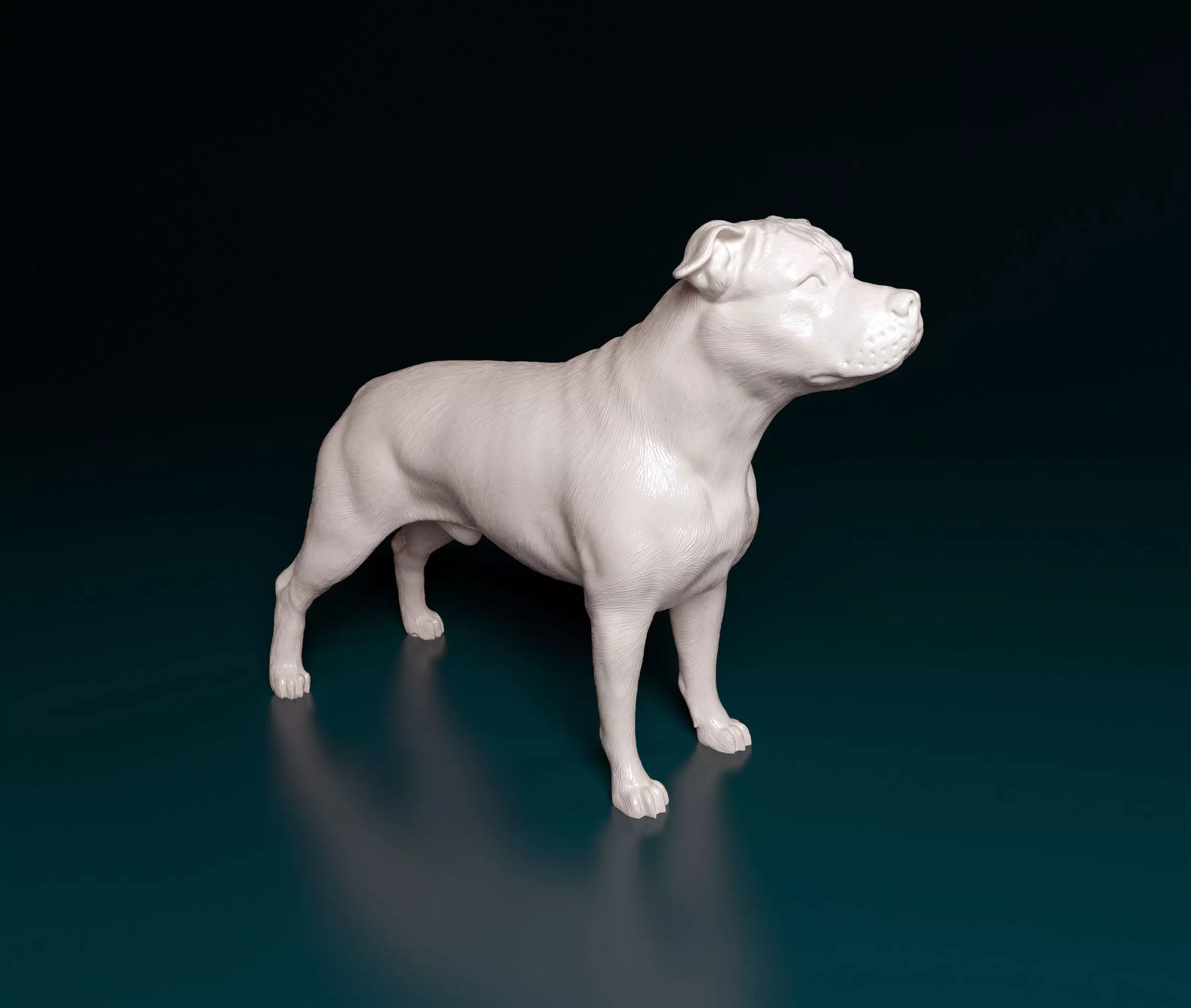 Amstaff dog 3D print model_0