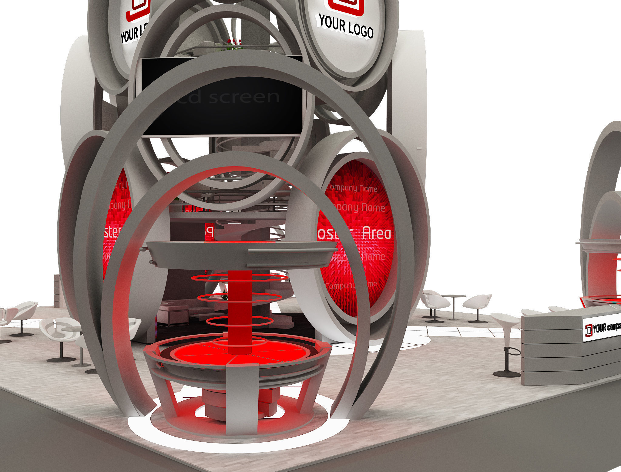 Booth Exhibition Stand a573b 3D model_26