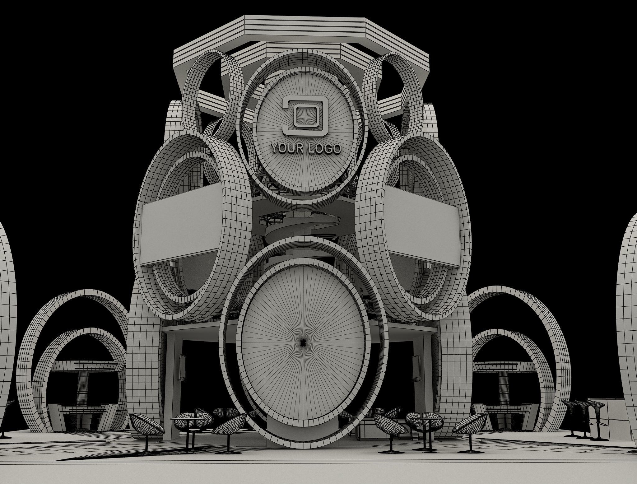 Booth Exhibition Stand a573b 3D model_19